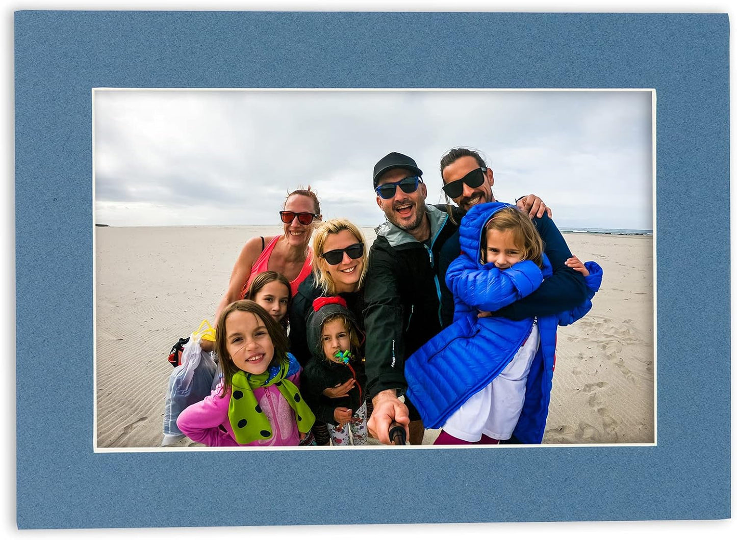 8x10 Mat Bevel Cut for 5.5x8.5 Photos - Acid Free Steel Blue Precut Matboard - For Pictures, Photos, Framing - 4-ply Thickness