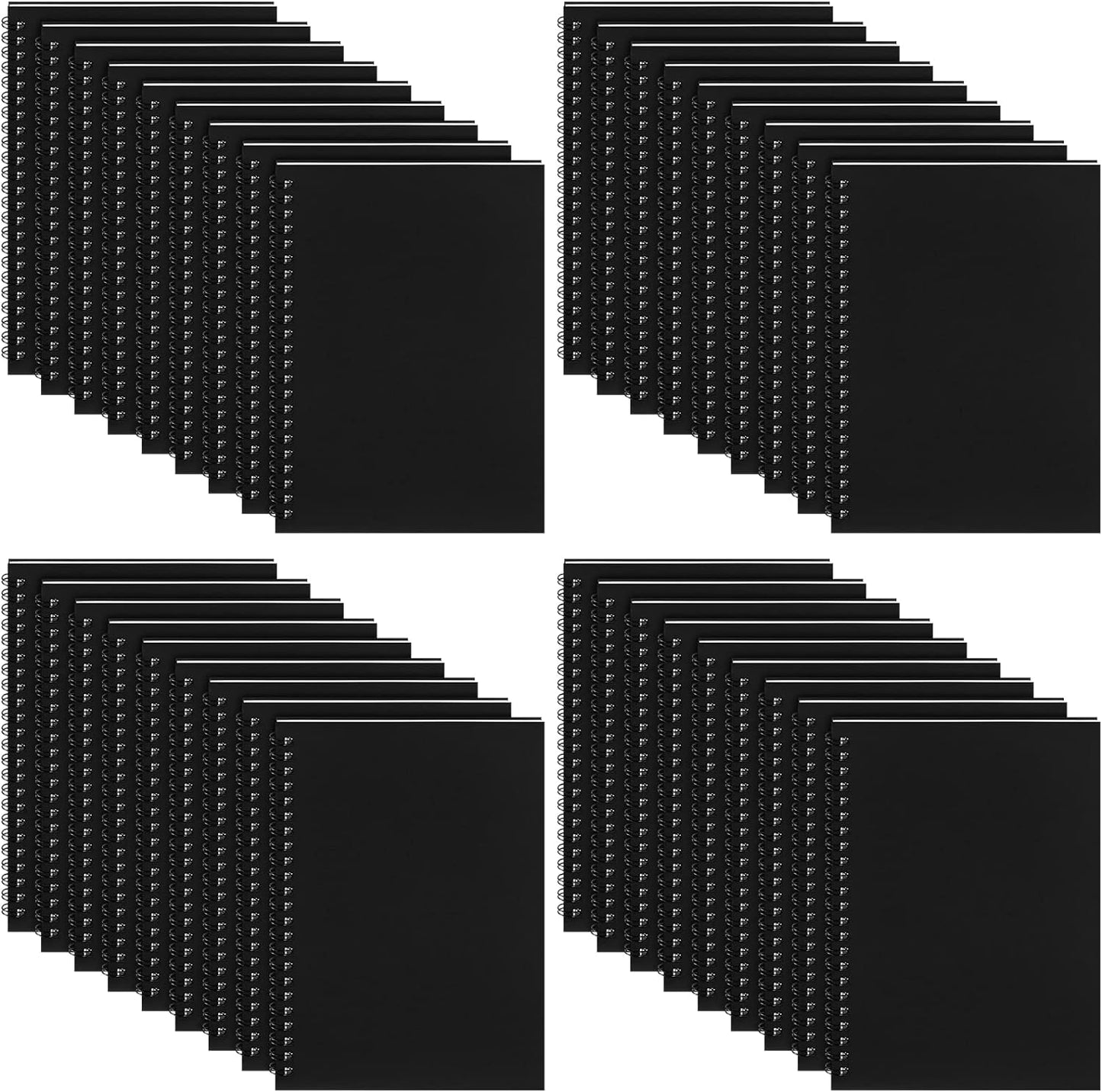 Yahenda 36 Pcs Spiral Notebook Bulk A5 Journal Lined 8.3'' x 5.5'' Writing Composition Paper Small Notepad Subject Notebook for Students Office Business Back to School Supplies (Black)