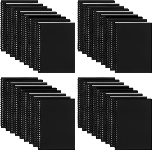 Yahenda 36 Pcs Spiral Notebook Bulk A5 Journal Lined 8.3'' x 5.5'' Writing Composition Paper Small Notepad Subject Notebook for Students Office Business Back to School Supplies (Black)