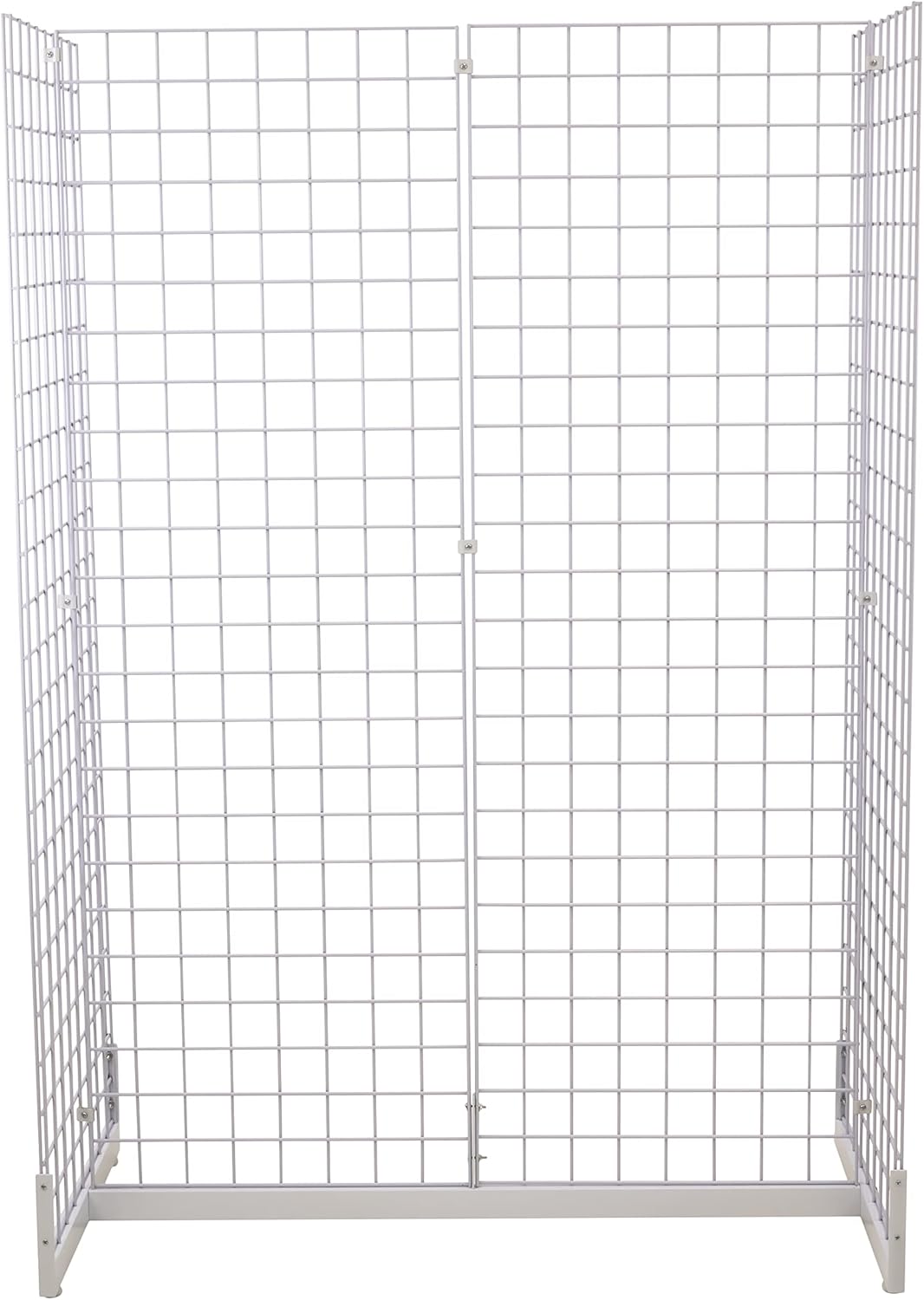 Gridwall Joining Clip Connectors for Grid Panels, Powder-Coated or Chrome Plated Steel (Quantity 20) (20, White)