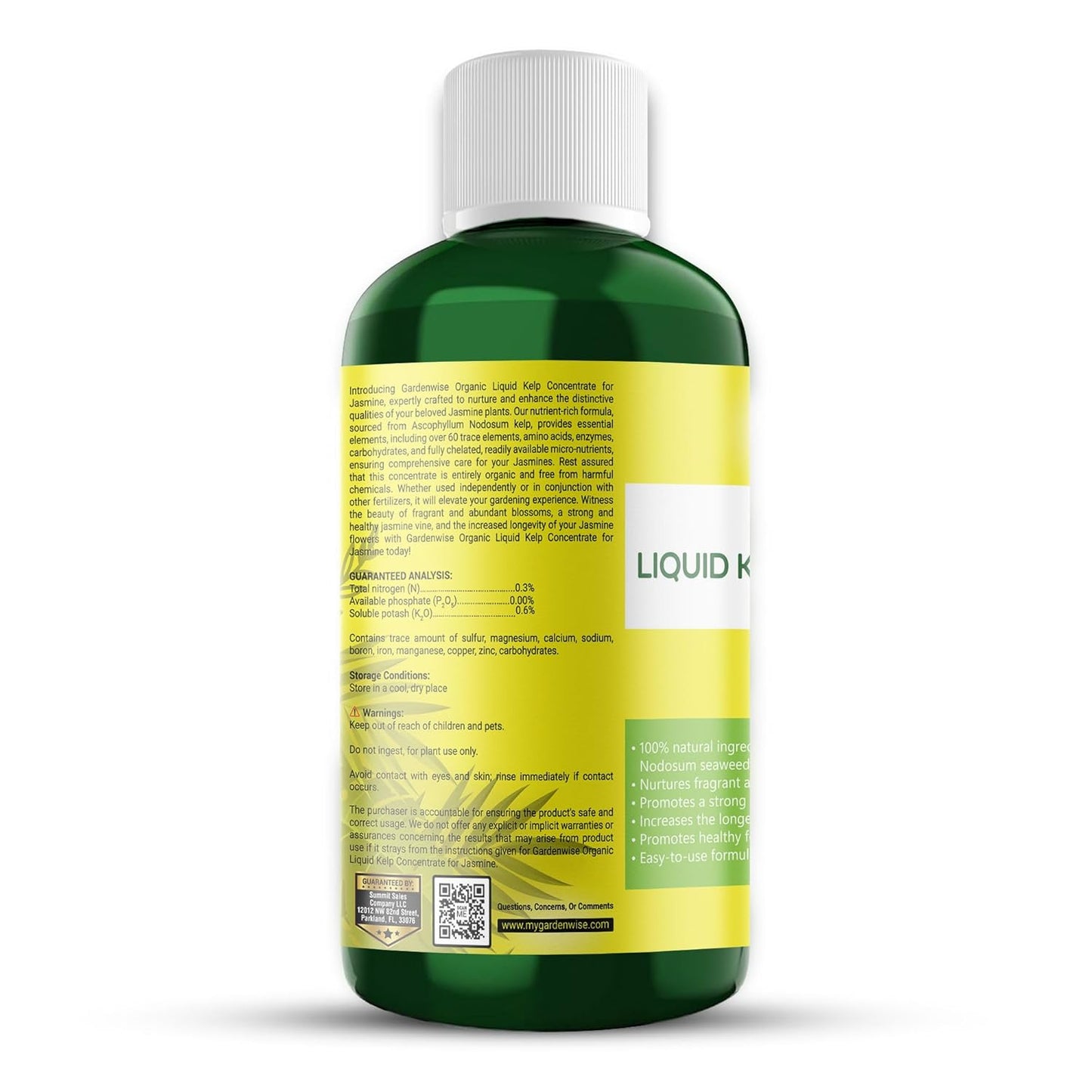 Organic Premium Kelp Seaweed Fertilizer for Jasmin - Liquid Fertilizer - Liquid Plant Food - Nutrient-Rich Soil Enhancer - Natural Plant Food for Jasmin (16 OZ)