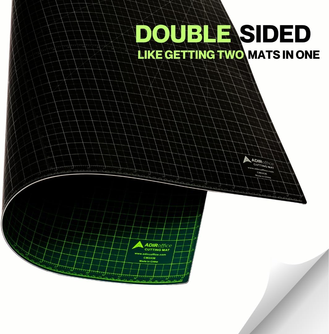 Adir Self Healing Cutting Mat - 18x24 Inches Sew Cutting Mat and Quilt Cutting Mat with 5 Layers, Double Sided Cutting Mat for Crafts - Reversible Non-Slip Cutting Pad with Grid