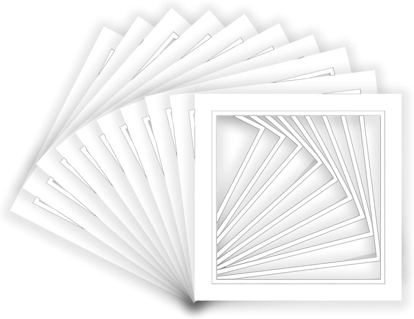 16x16 Mat for 12x12 Photo - Precut White on White Double Mat Picture Matboard for Frames Measuring 16 x 16 Inches - Bevel Cut Matte to Display Art Measuring 12 x 12 Inches - Acid Free ONE MAT
