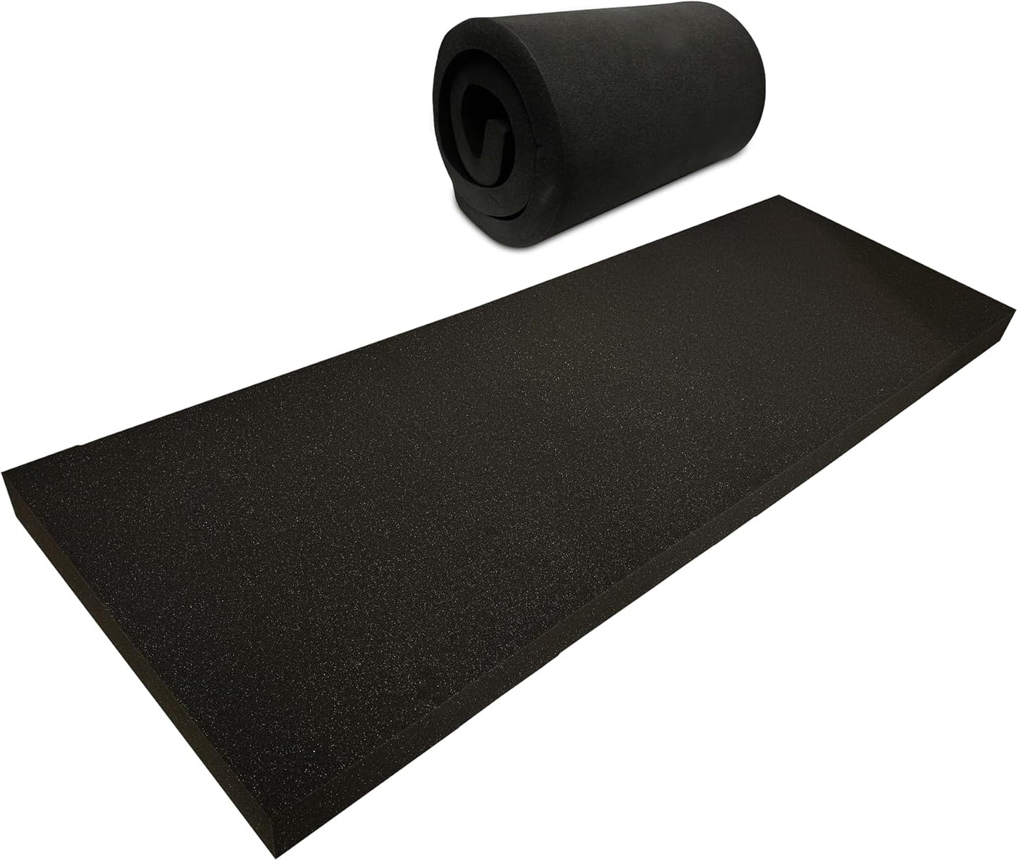 QOMFY 5" Height x 12" Width x 48" Length Charcoal Upholstery Foam Sheet | Made in USA | Multi-Purpose Foam for Upholstery, DIY, Packaging & Acoustic Projects