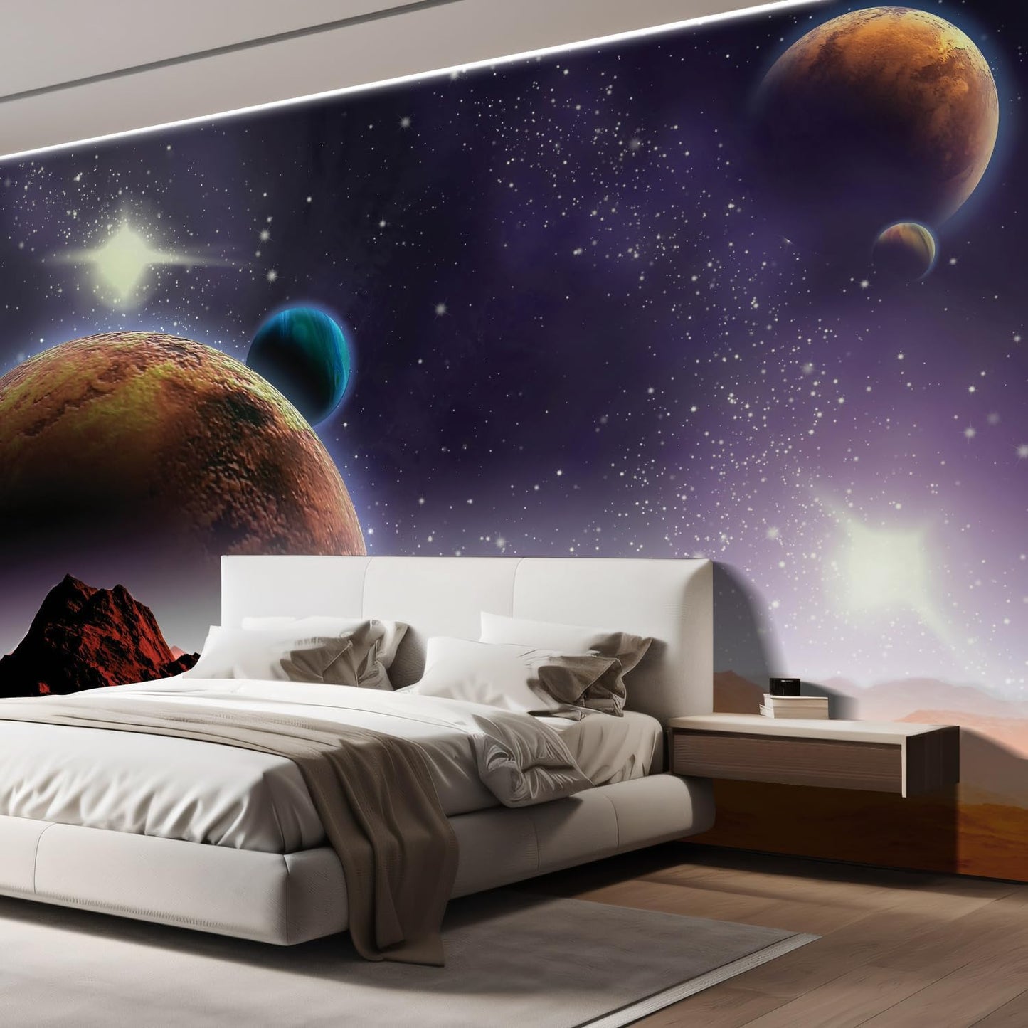 wall26 Wall Sticker/Wall Mural Peering into a Vibrantly Colored Space, Not Peel and Stick, Non-Woven Wallpaper Decorative for Bedroom, Living Room, Office - 108x120 inches