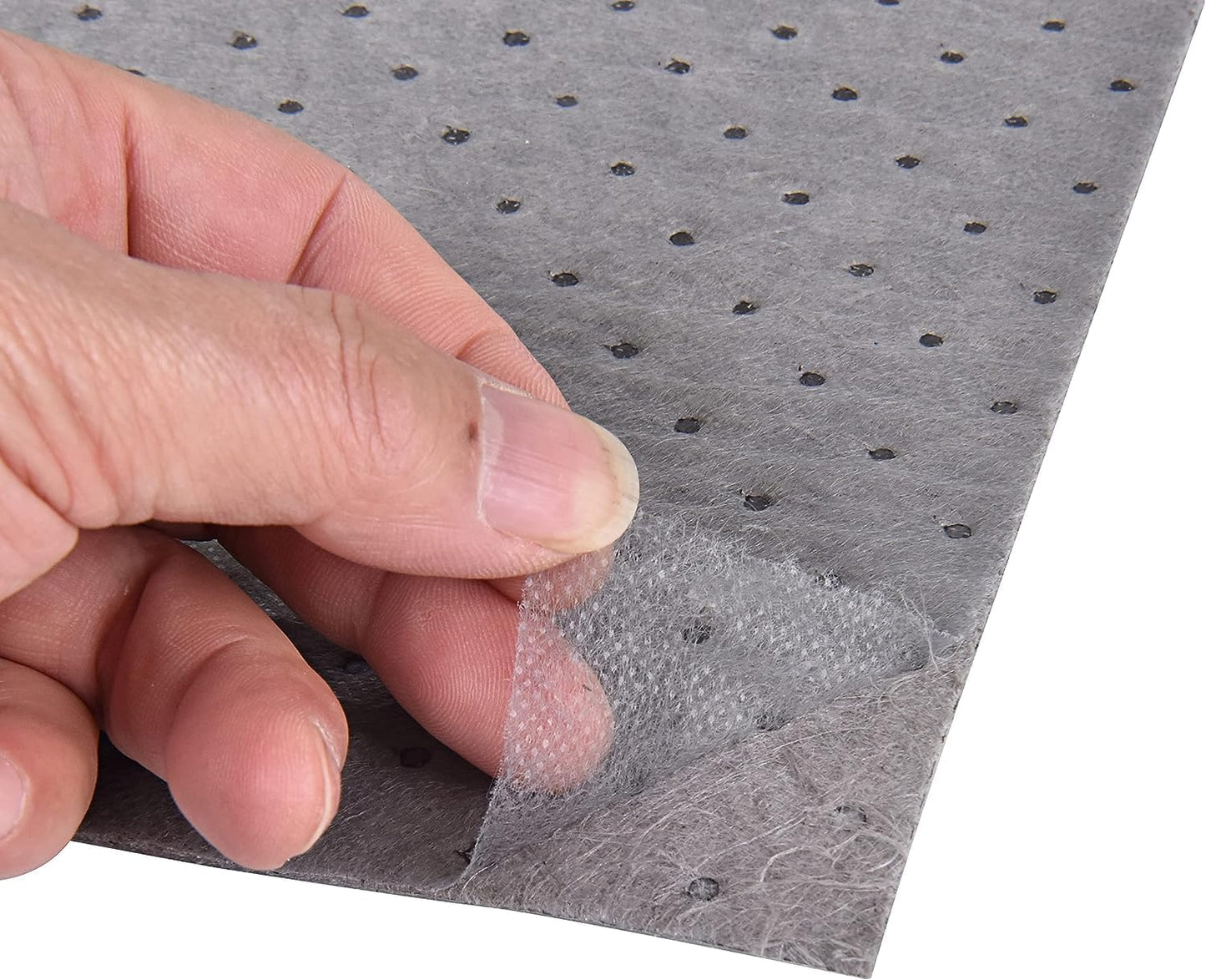 PONO Premium Polypropylene 150' L x 15" W Absorbent Mat Roll Gray Heavy Weight Oil Absorbing Mats Universal Oil for Absorbing Oils, Water, Solvents, Coolants and More