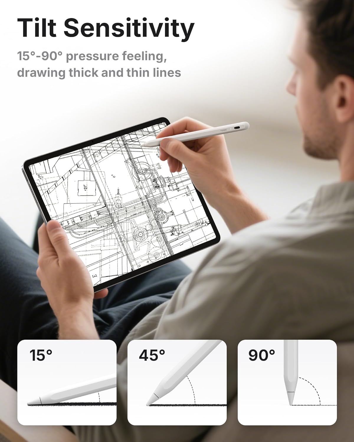 Metapen Pencil A8 V4 for iPad 2018-2025, Upgrade Magnetic Attraction, 2X Fast Charge, Low Latency Stylus Pen for iPad 11-6th Gen, Pro 12.9/11/13-inch M4, Air 3/4/5/M2/M3, Mini 5/6/7th A17 Pro
