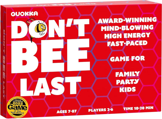 QUOKKA Board Games for Kids 8-12, Family Games for Kids and Adults - Don't Bee Last Party Pack Card Game Ages 6+ - Fast Paced 2-6 Players Easy to Learn - Perfect for Board Games for Family Night