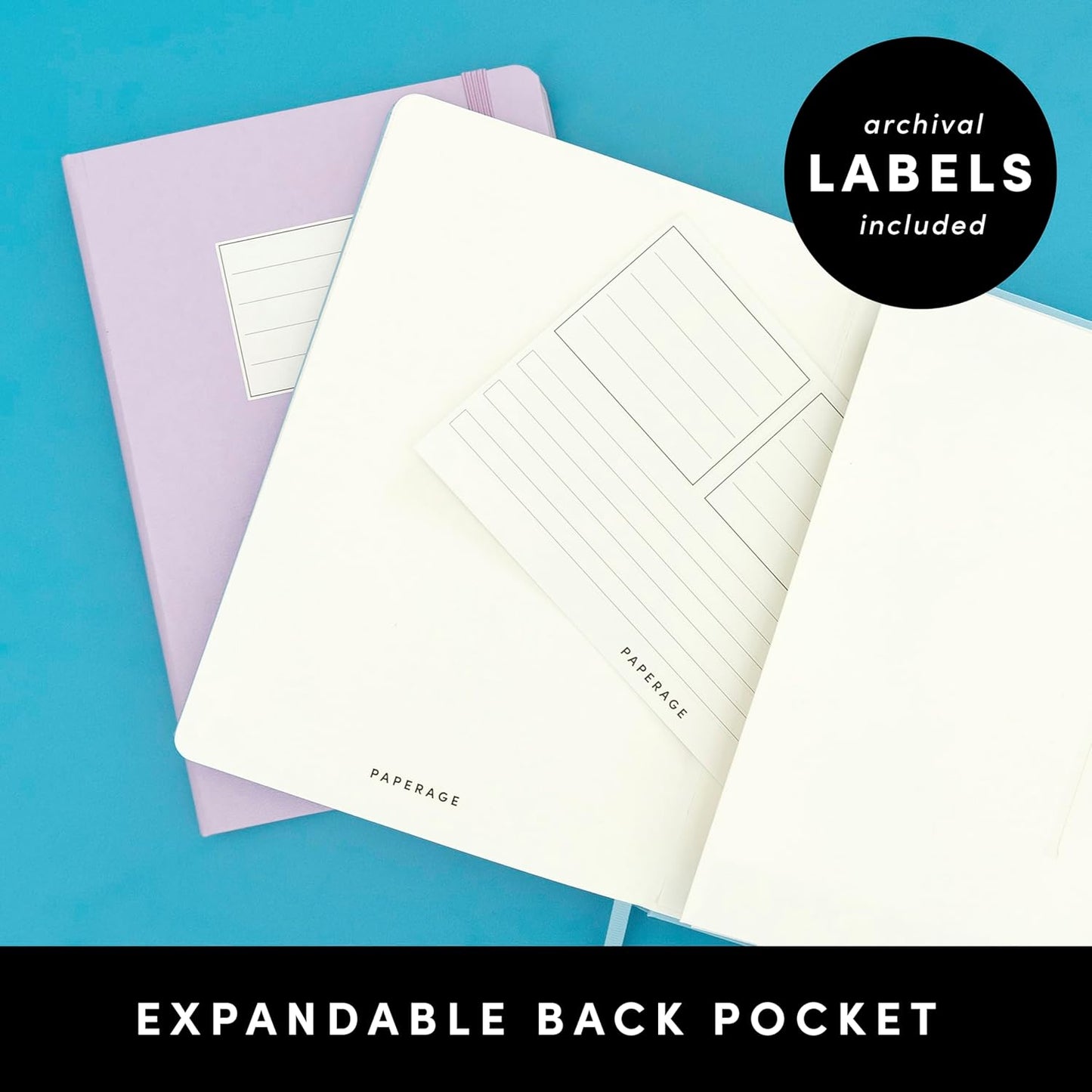PAPERAGE Lined Journal Notebook, 10 Pack, (Pastel Rainbow), 160 Pages, Medium 5.6 in x 8 in - 100 GSM Thick Paper – Hardcover Journaling Notebook for Work, School & Note Taking