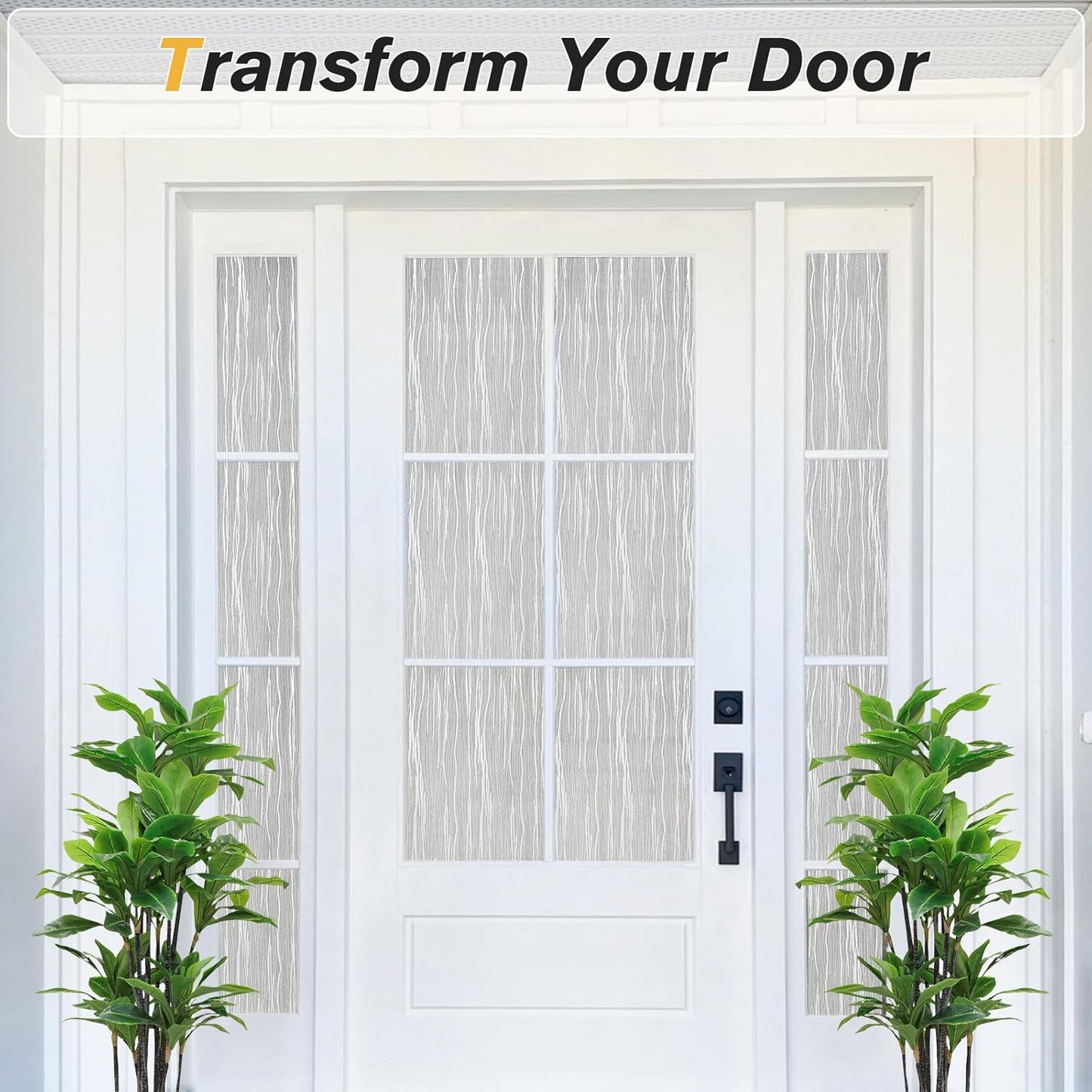 Haton Window Privacy Film, Frosted Glass Privacy Window Clings, Sun Blocking Frosting Opaque Coverings, Static Cling Removable Decorative Stickers for Home Door, Non-Adhesive 29.5" x 157.4"