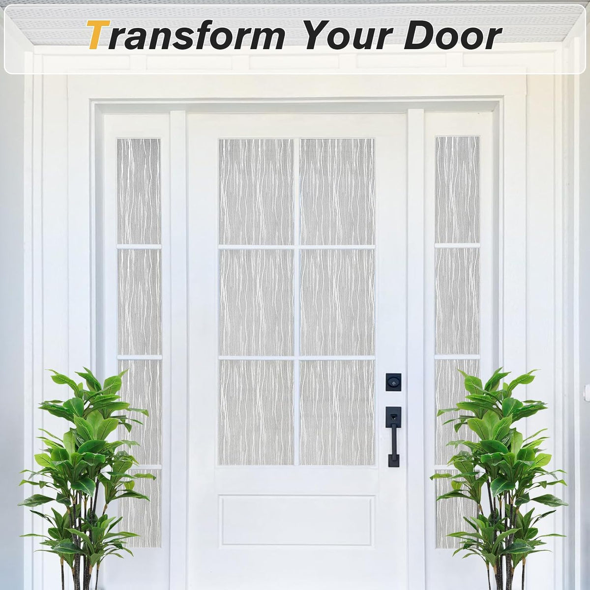 Haton Window Privacy Film, Frosted Glass Privacy Window Clings, Sun Blocking Frosting Opaque Coverings, Static Cling Removable Decorative Stickers for Home Door, Non-Adhesive 35.4" x 118.1"