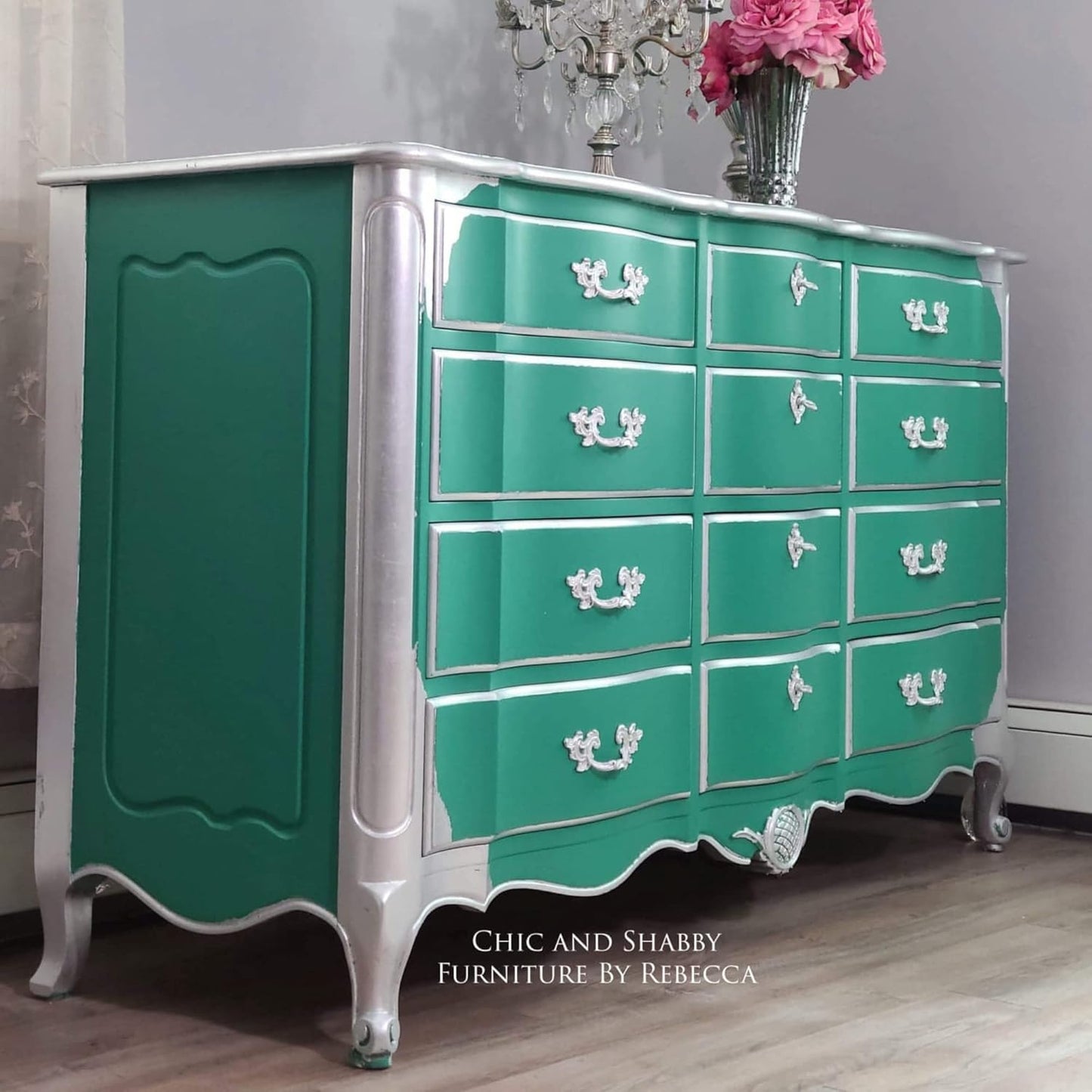 Dixie Belle Paint Company Chalk Finish Furniture Paint - Mermaid Tail (8oz) - Matte Aqua Green Chic Chalk Mineral DIY Furniture Paint