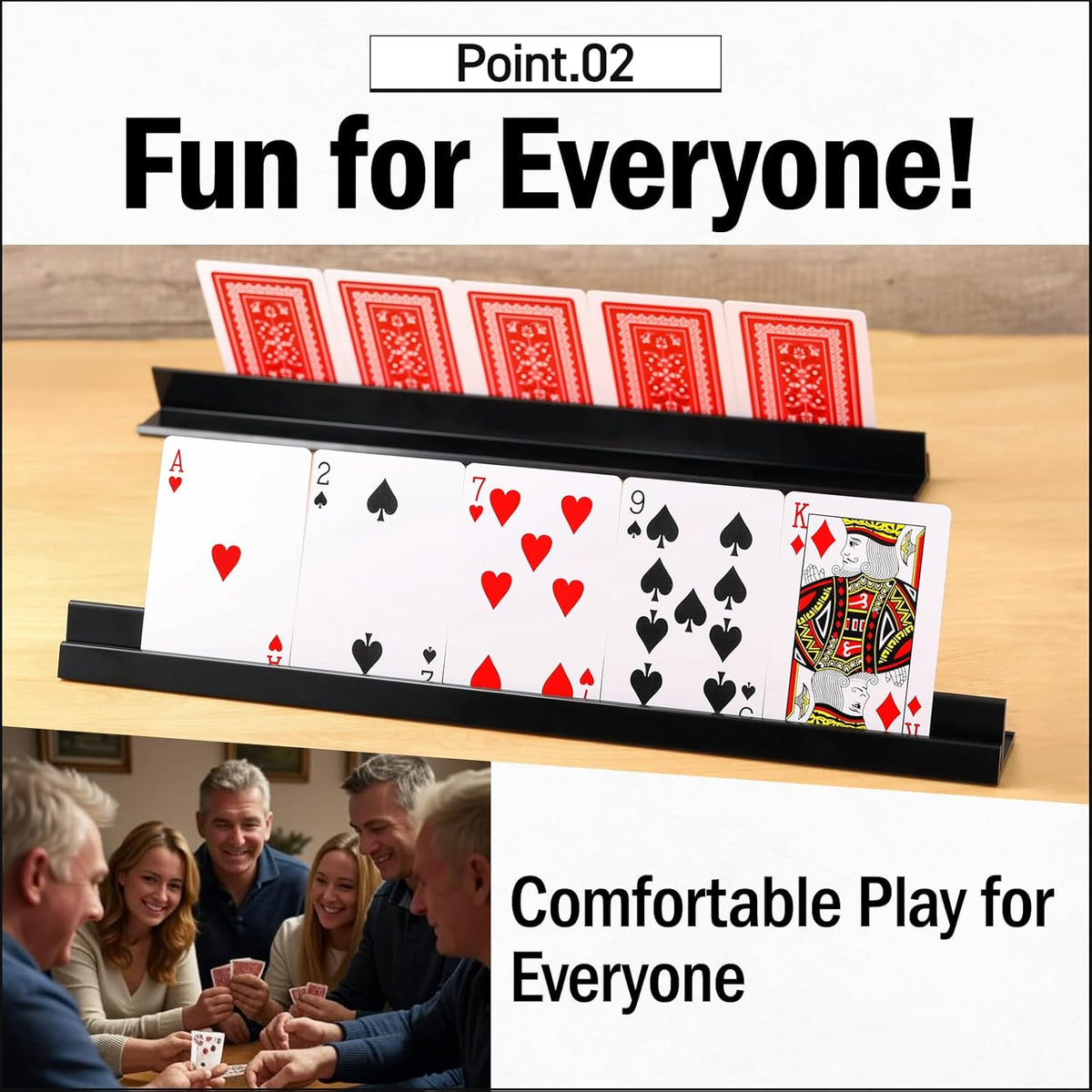 Lightweight Non-Slip Card Holder Stand – Set of 4, 13.4 Inches – Made in Japan for Card Games and TCG, Anti-Skid Base (4 Pack-Black)
