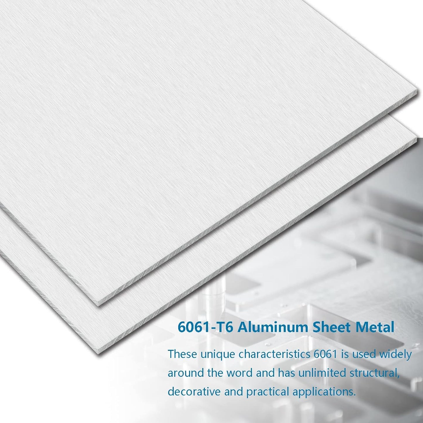1/4Inch Thick Aluminum Sheet Plate, 6” x 12” Heavy Duty Aluminum Sheets Plates with Protective Film, 6061 Flat Plain Panel Plate Solid Metal Sheet Plate for Crafting Structural Framing Base Plate