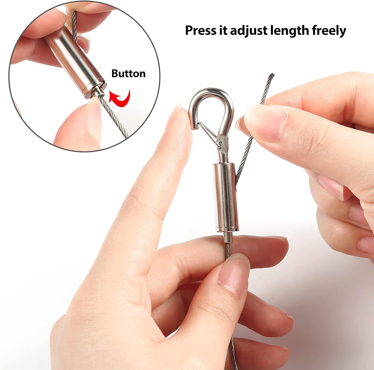 Adjustable Picture Hanging Wire Kit,Heavy Duty Hardware for Hanging Pictures,Paintings,Artwork and Mirrors on Walls,2 Kit,1m x1.5mm Stainless Steel Cables Hanging Rope,Hold Up to 66lbs