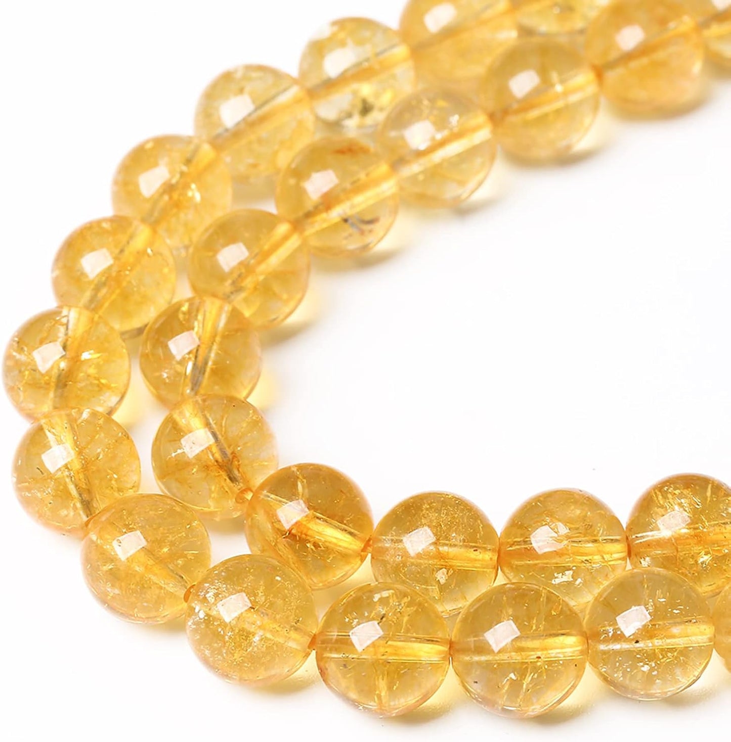 4mm 90Pcs Natural Citrine Beads for Jewelry Making Gemstone Round Loose Beads DIY Bracelet Necklace (Citrine, 4mm)