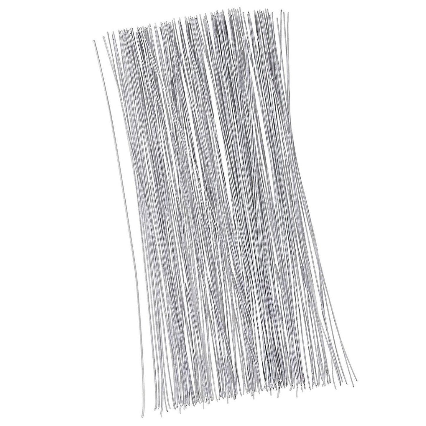 Juvale 300 Pieces White Floral Wire Stems - 22 Gauge, 16 in Length - Flower Wire for Crafts