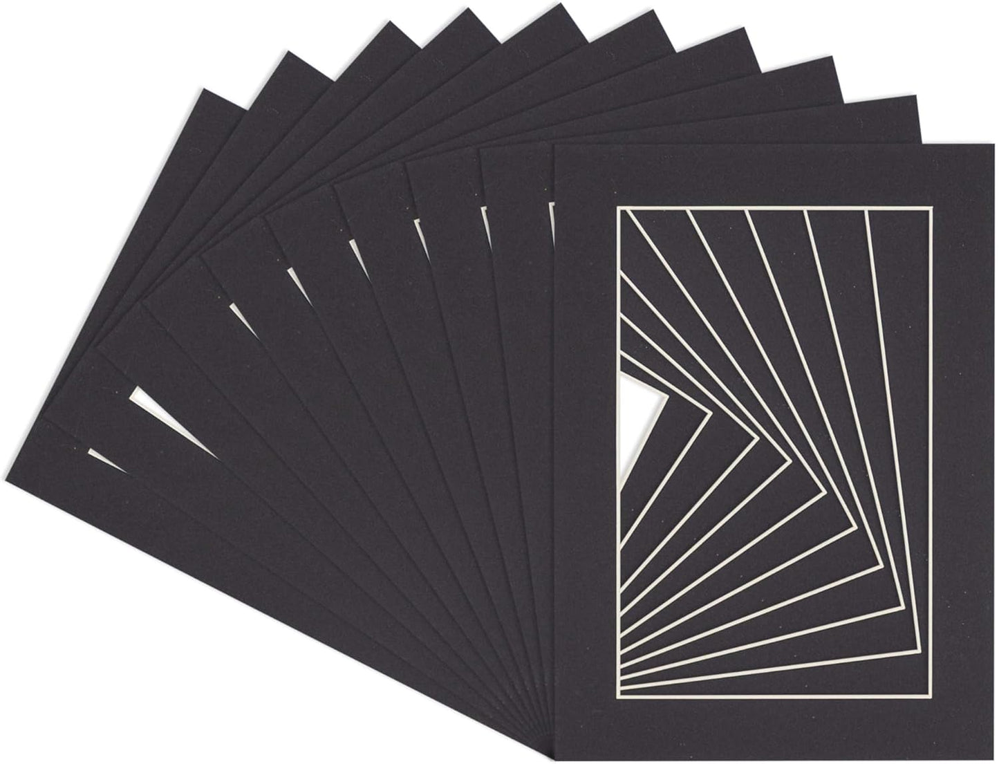5x7 Mat for 8.5x11 Frame - Precut Mat Board Acid-Free Black 5x7 Photo Matte Made to Fit a 8.5x11 Picture Frame, Premium Matboard for Family Photos, Show Kits, Art, Picture Framing, Pack of 100 Mats