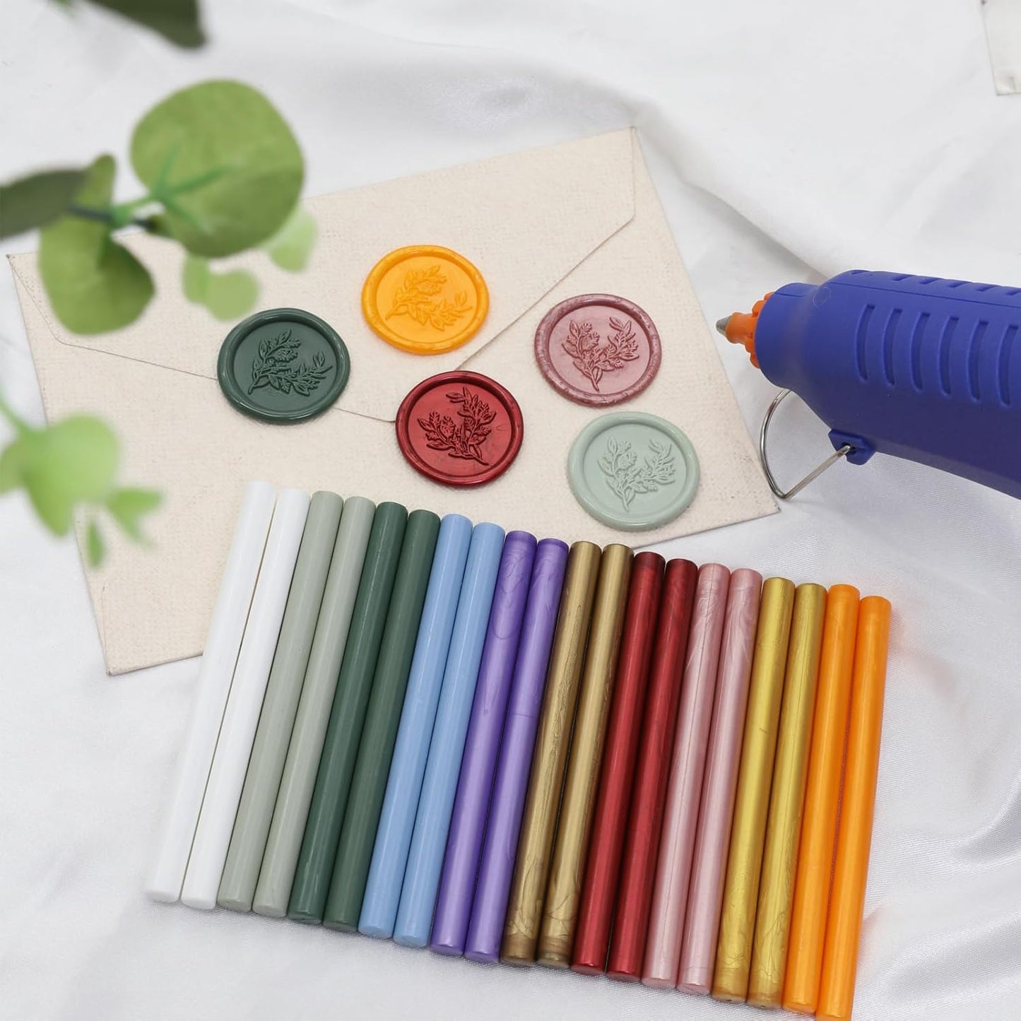Antique Gold Wax Seal Sticks 26pcs, Andotopee Glue Gun Wax Seal Sticks for Wax Seal Stamp, Premium Sealing Wax for Envelope Letter Seal Wedding Invation Craft Adhesive, Great Gift Ideas (Mini Size)