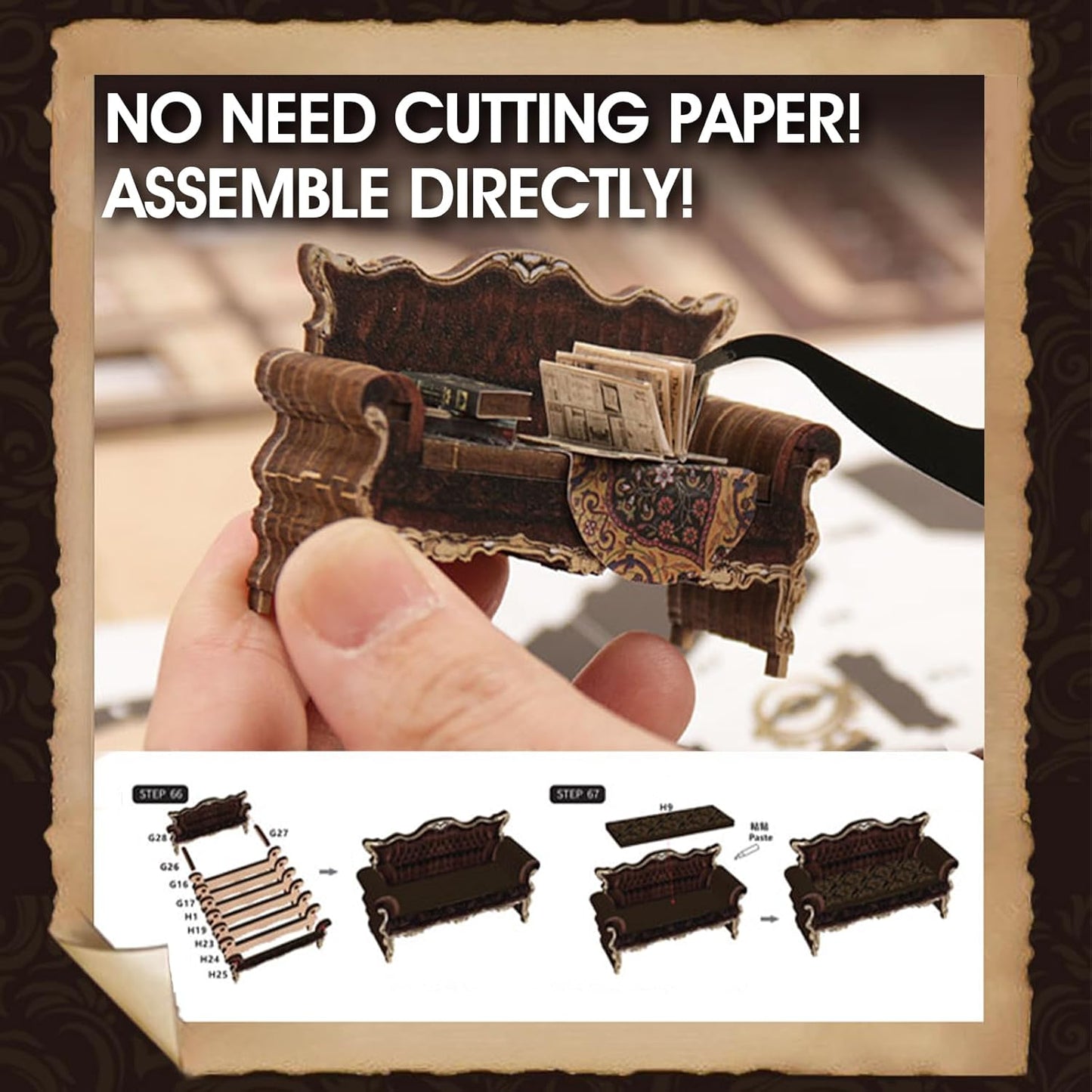 [2025 New] Coffee House Book Nook Kit with Dust Cover & LED Light, DIY Miniature House Kit Toy, 3D Wooden Puzzle Bookshelf Decor Building Kit, Birthday Gifts for Family & Friends