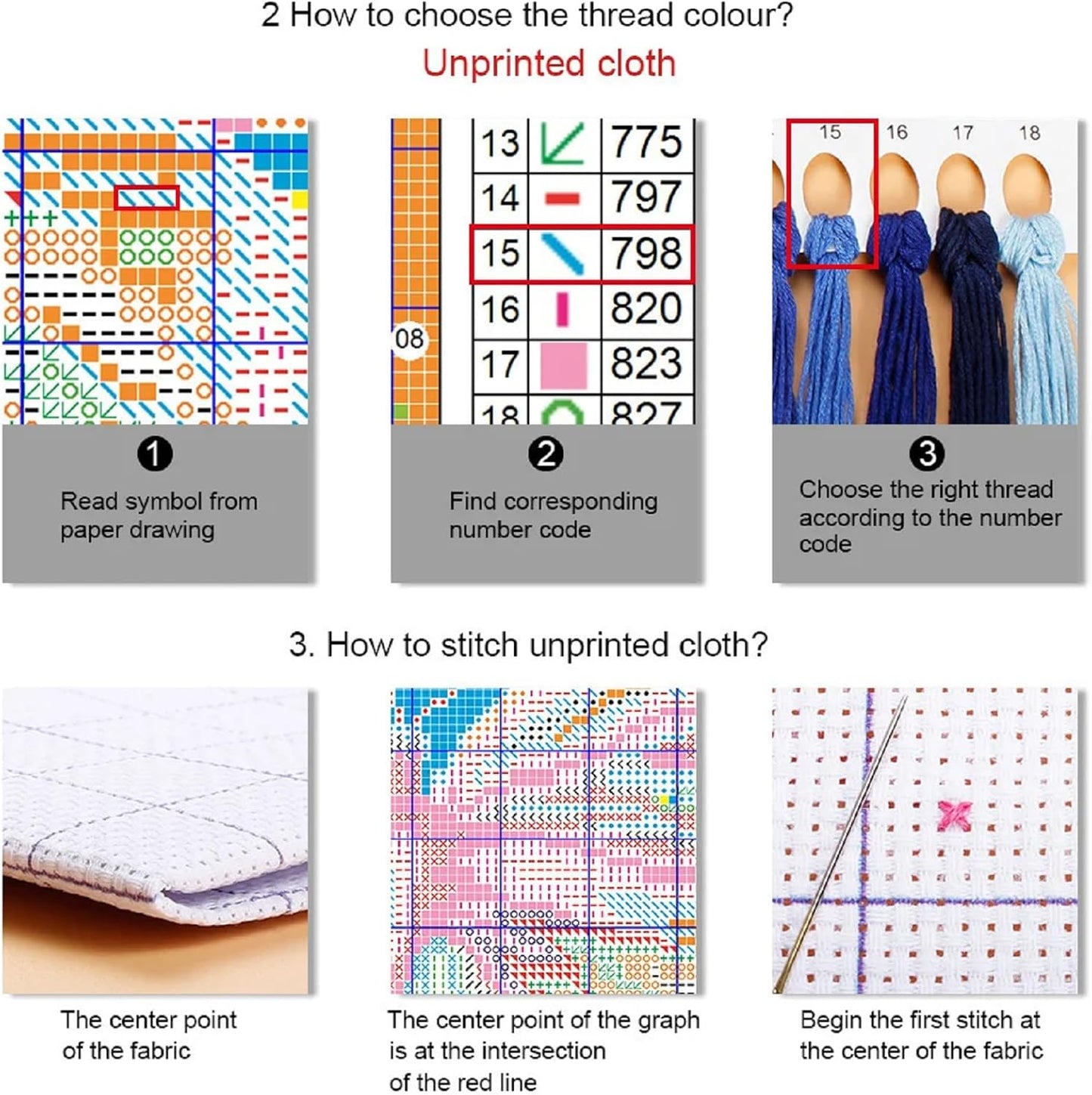 Foxdiviy Stamped Cross Stitch Kits for Beginners Full Range of Cross Stitching 11 CT Printed Cross Stitch Kits for Kids Adults Cross Stitch Patterns Needlepoint Kits-Colorful Parrot 18x18 inch