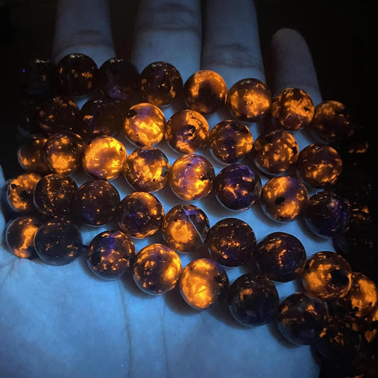 4MM 180pcs Natural Flame Yooperlite Stone Energy Beads Round Loose Beads for Jewelry Making DIY Bracelet Necklace 2 Strands 32"