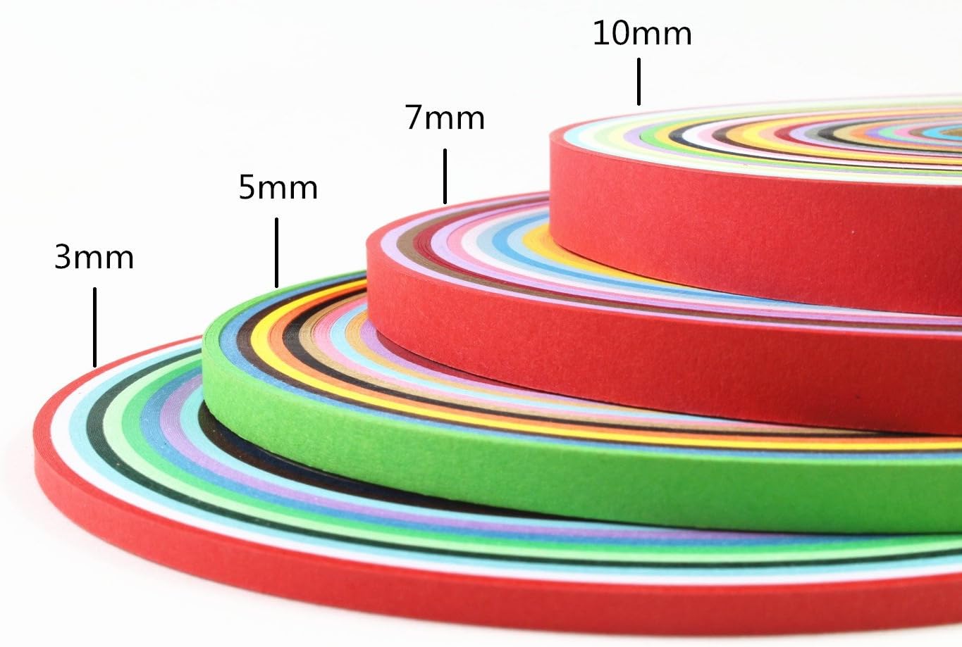 IMISNO Paper Quilling Strips Set 1040 Strips 26 Colors (3/5/7/10mmx38cm,Pack of 4 Sets)