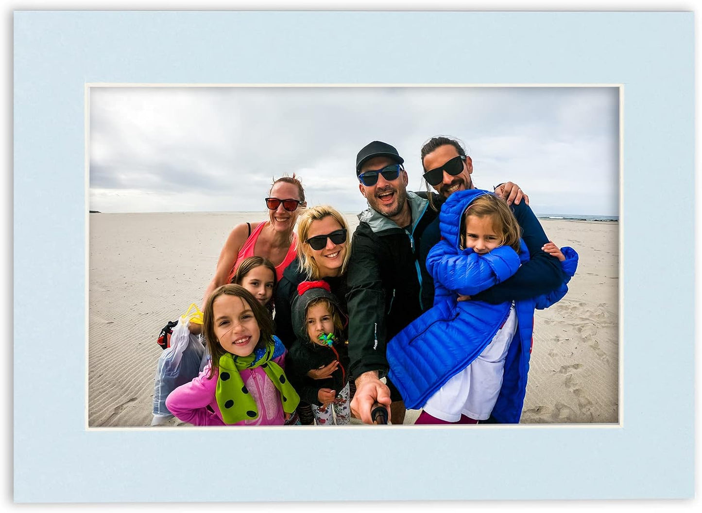 5x7 Mat for 8.5x11 Frame - Precut Mat Board Acid-Free Baby Blue 5x7 Photo Matte Made to Fit a 8.5x11 Picture Frame, Premium Matboard for Family Photos, Show Kits, Art, Picture Framing, Pack of 1 Mat