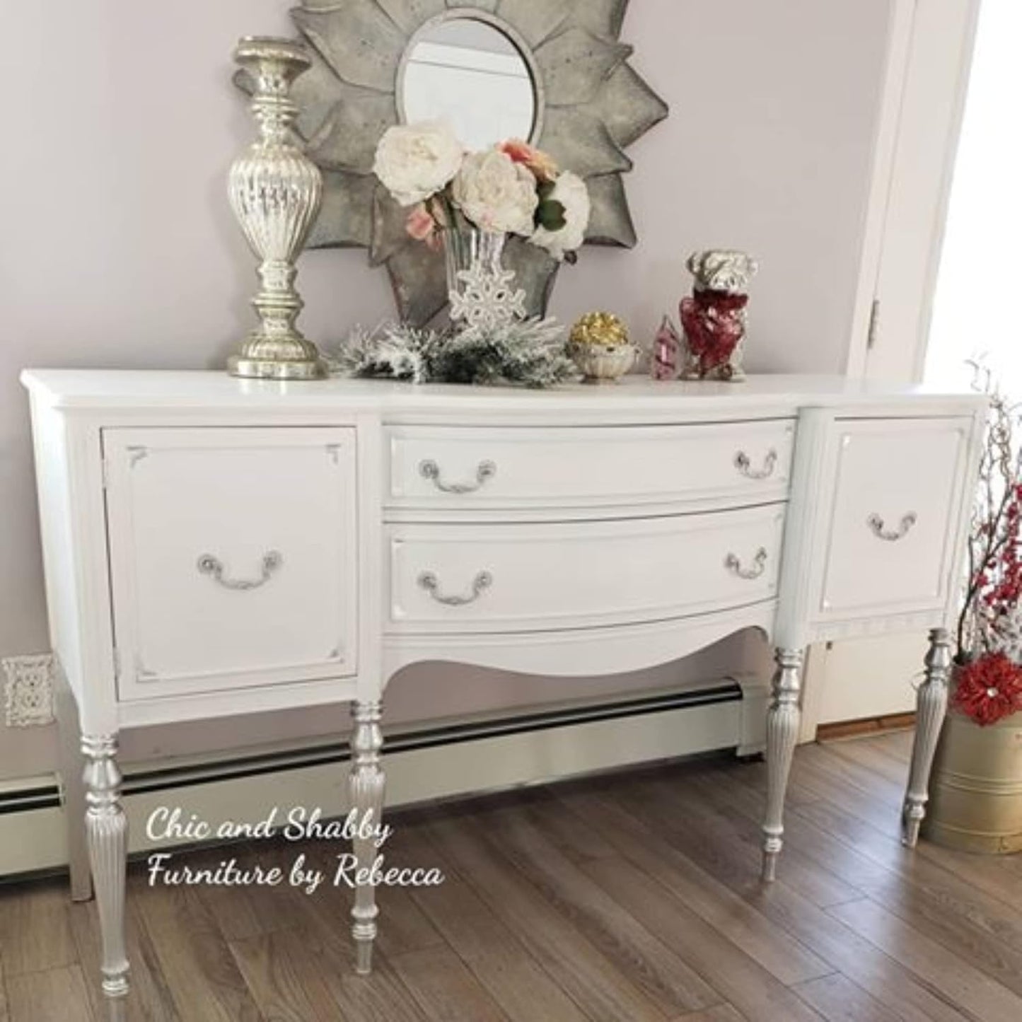 Dixie Belle Paint Company Chalk Finish Furniture Paint - Fluff (32oz) - Matte Soft White Chic Chalk Mineral DIY Furniture Paint