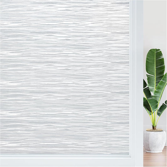 Haton Window Privacy Film, Frosted Glass Privacy Window Clings, Sun Blocking Frosting Opaque Coverings, Static Cling Removable Decorative Stickers for Home Door, Non-Adhesive 23.6" x 118.1"