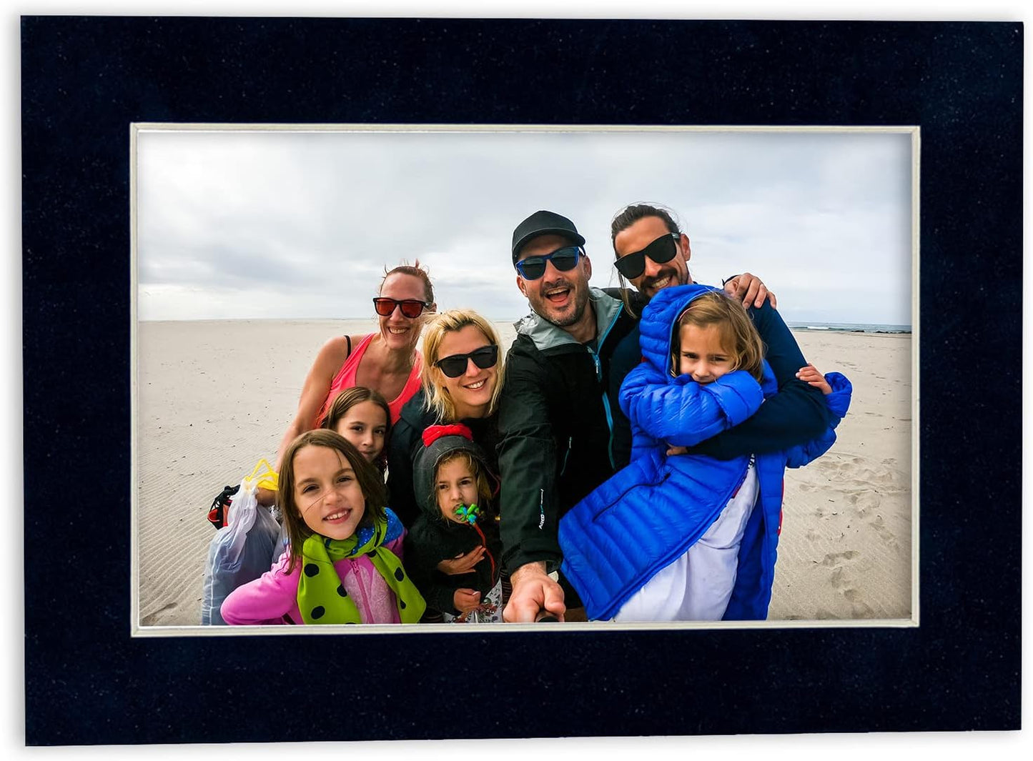 8x10 Mat Bevel Cut for 5.5x8.5 Photos - Acid Free Navy Suede Precut Matboard - For Pictures, Photos, Framing - 4-ply Thickness