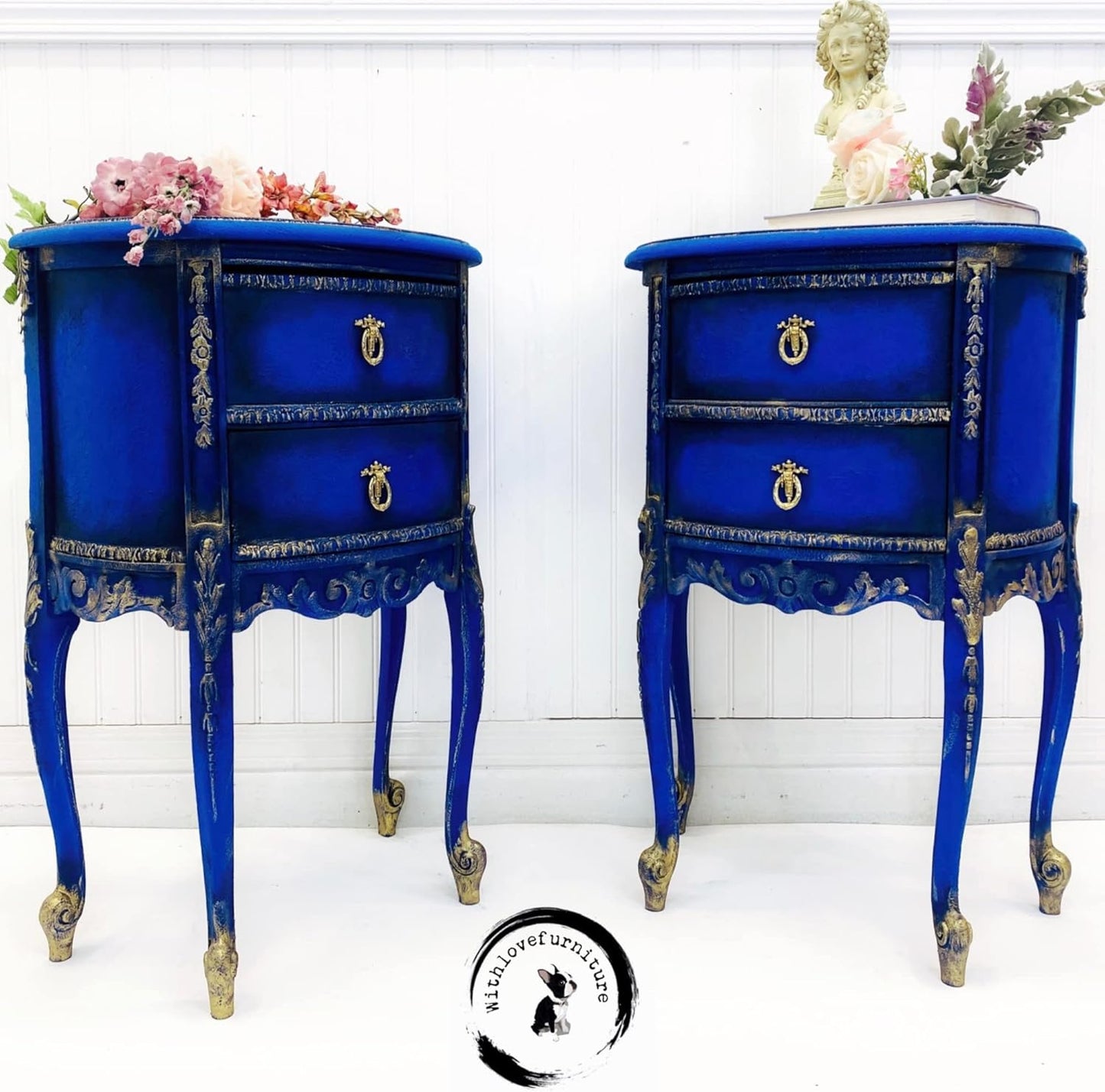 Dixie Belle Paint Company Chalk Finish Furniture Paint - Cobalt Blue (16oz) - Matte Vibrant Blue Chic Chalk Mineral DIY Furniture Paint