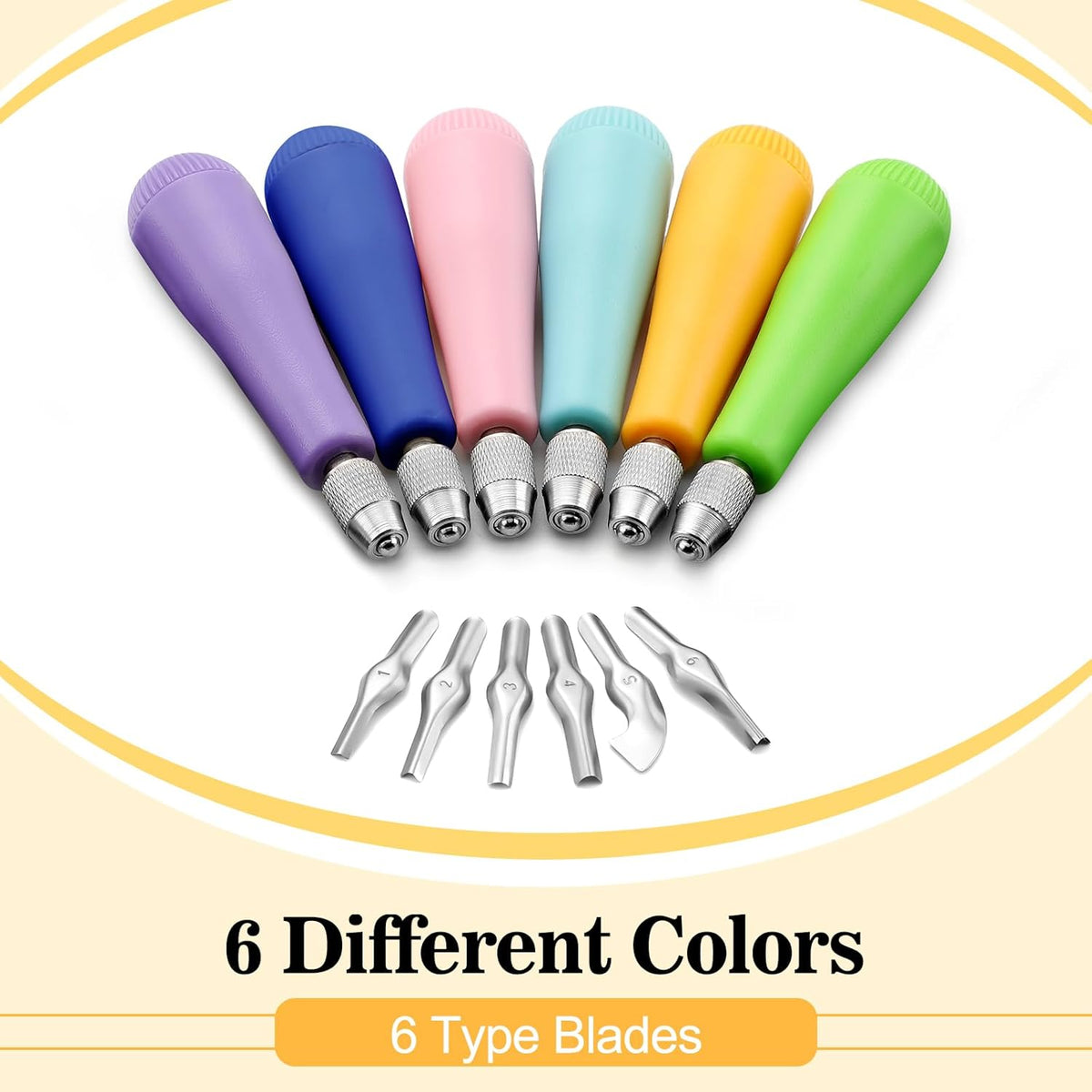 Umigy 24 Pack Craft Linoleum Cutter Kit Carving Tools Assortment Linocut Tools Block Cutters for Block Printing, Assorted Colors