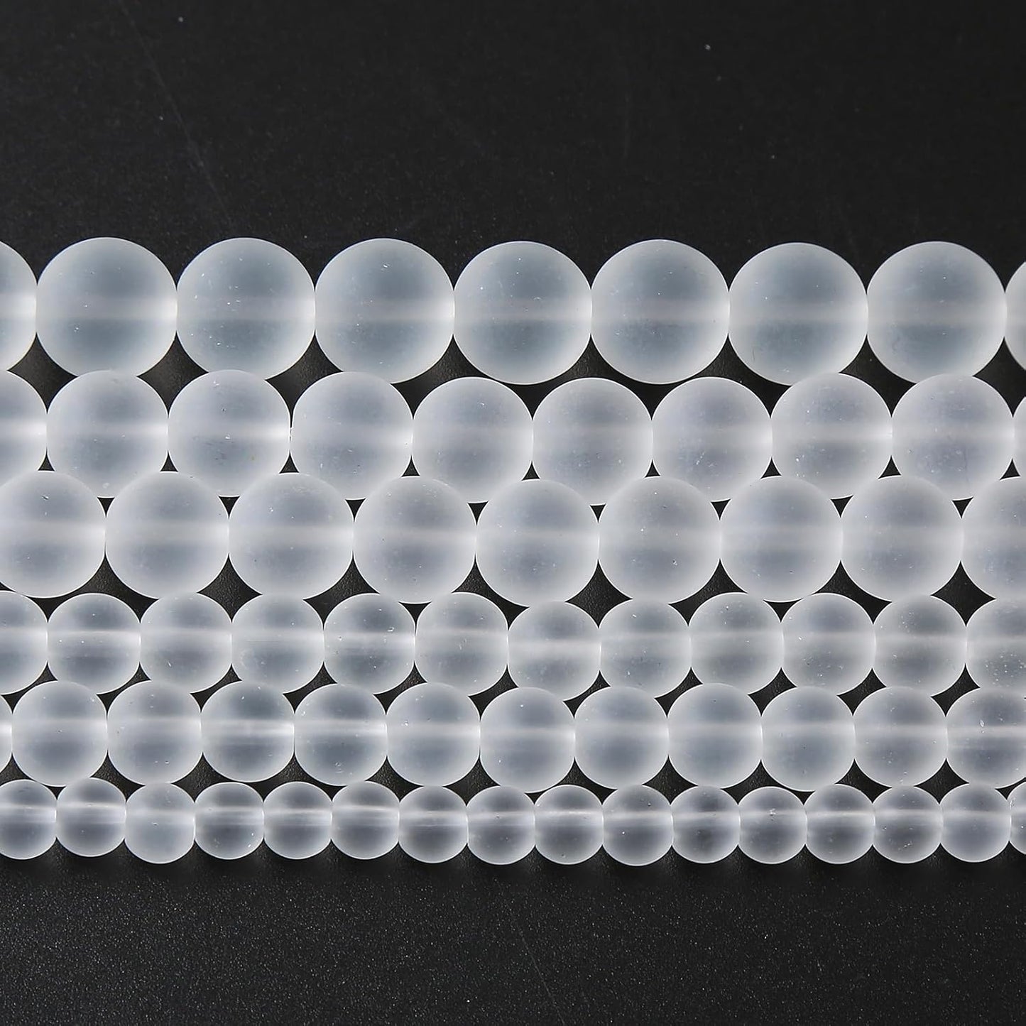 90pcs 4mm Frost White Crystal Glass Beads for Jewelry Making Round Loose Beads DIY Bracelets Necklaces Crystal Energy Healing Stone Beads 15"(4mm, Frost White Glass)