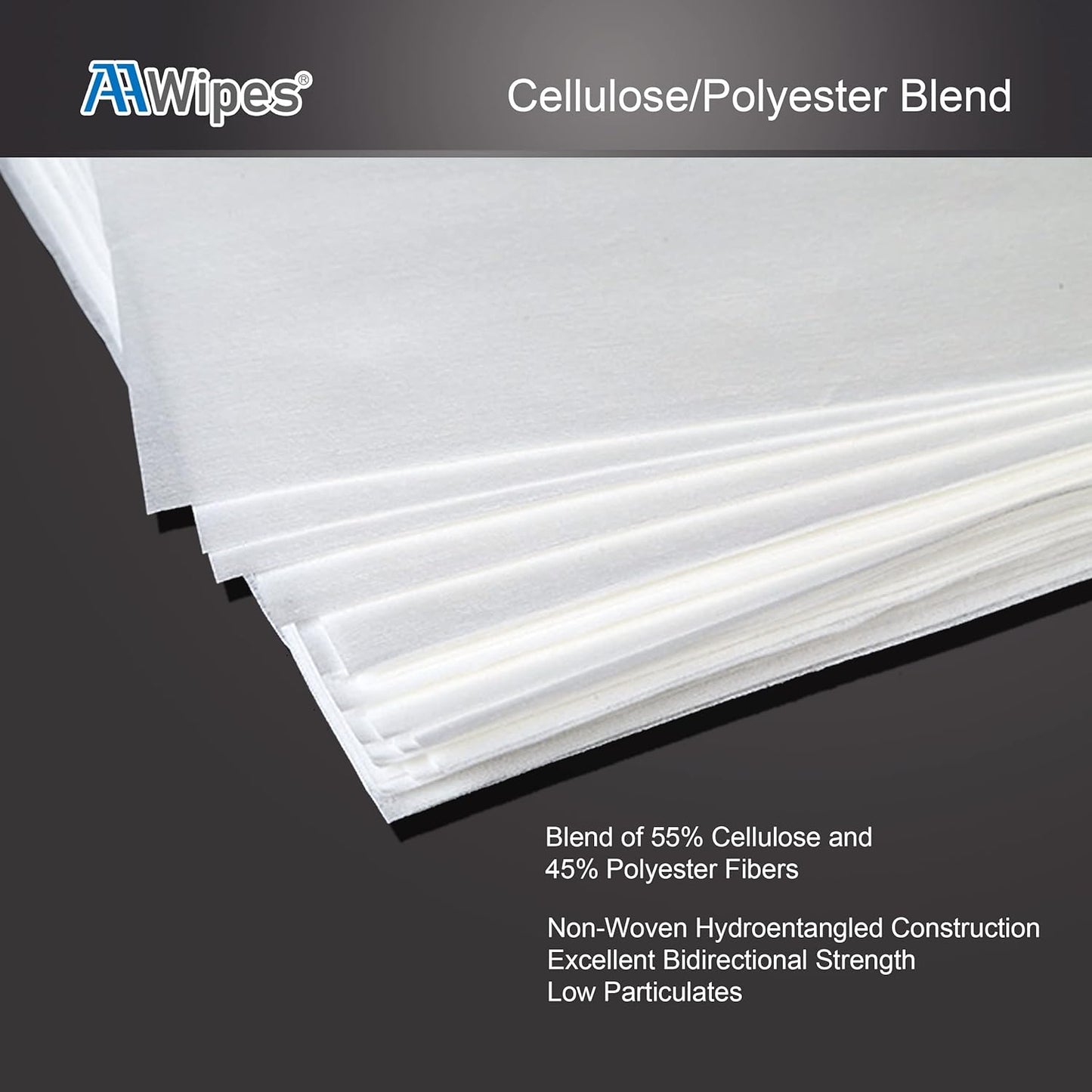 AAwipes Cleanroom Wipes 6" x 6" (Bag of 300 Pcs, Grade A, 68 GSM) Lint Free Wipes Cellulose/Polyester Wipers for Lab, Electronics, Pharmaceutics, Electronics, Printing, Semiconductor etc. (NW06806)
