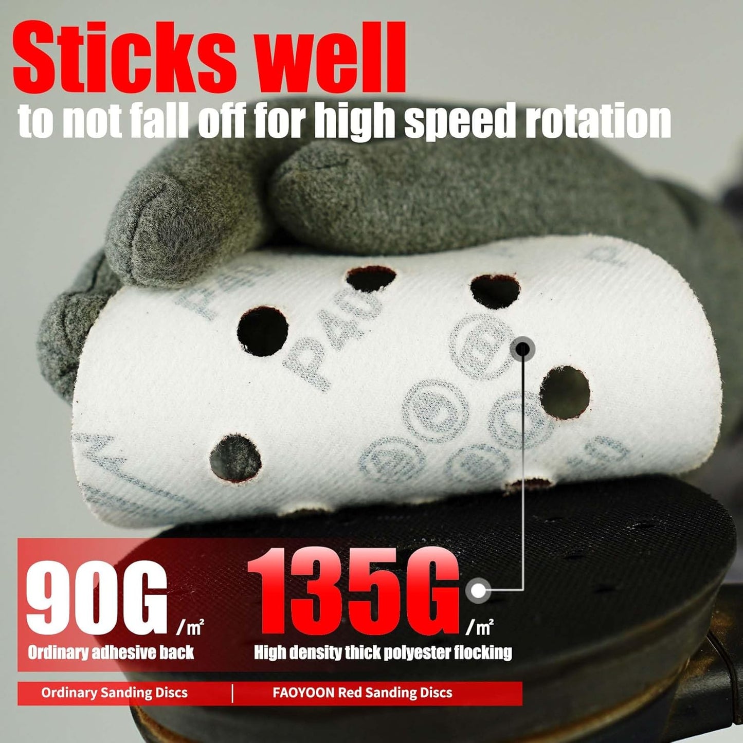 320 Grit Sandpaper, Sanding Disc 5 Inch 8 Hole Hook and Loop, 100 Pcs