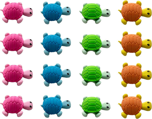 36 Pcs Pencil Eraser Set, 3D Cute Erasers for Kids, Children's Gifts, Party Favor, Classroom School Rewards (Turtle)