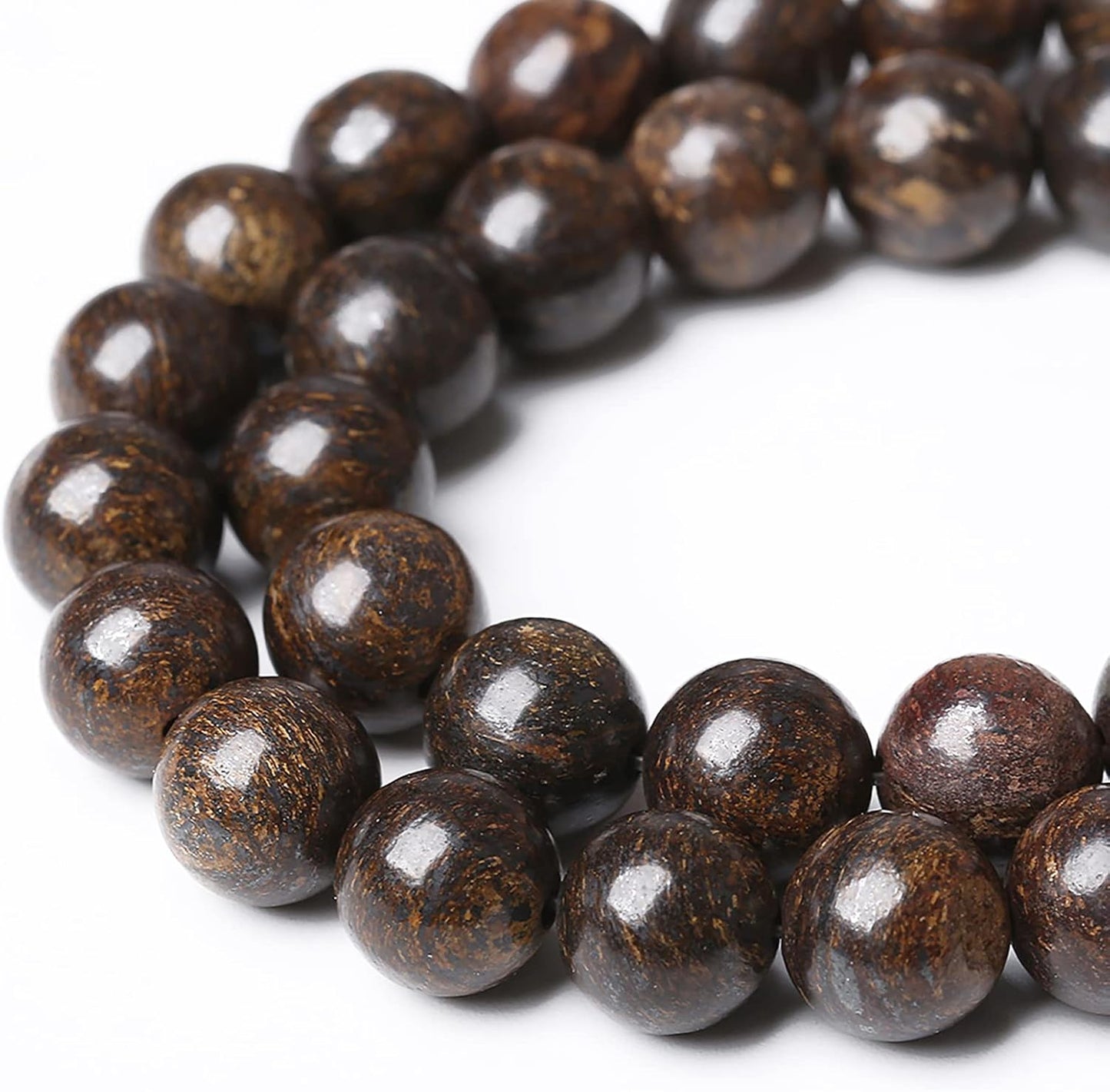 58pcs 6mm Natural Stone Beads Brown Bronzite Gemstone Round Loose Beads for Jewelry Making DIY Bracelet Necklace