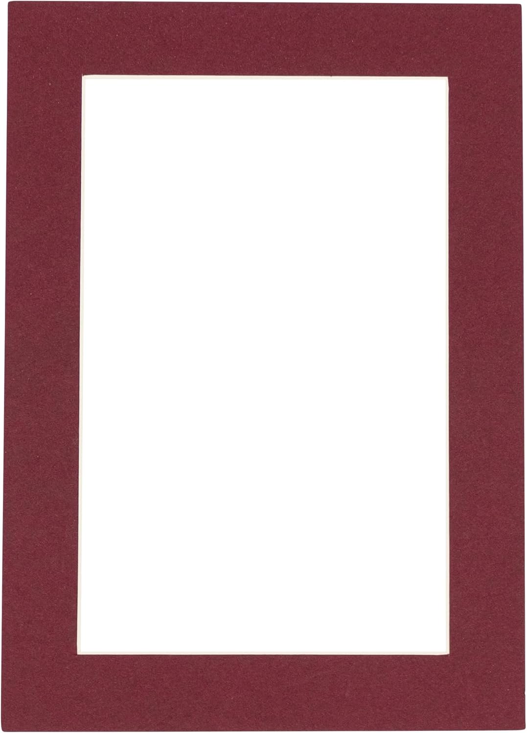 8.5x11 Mat Bevel Cut for 7x9 Photos - Acid Free Maroon Red Precut Matboard With Backing Board and Crystal Clear, Self Seal Photo Mat Bag - For Pictures, Photos, Framing - 4-ply Thickness