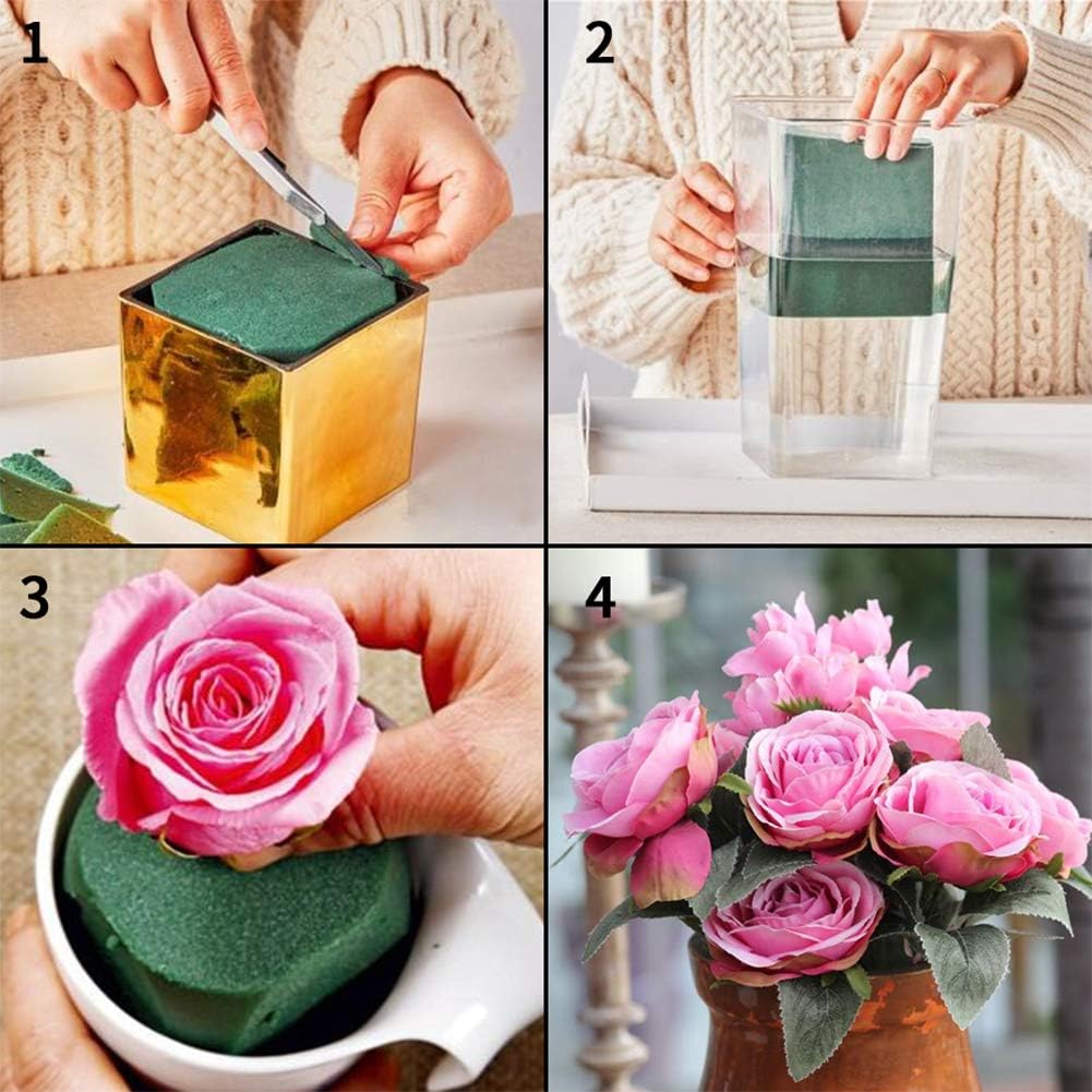 LOMIMOS 20PCS 3''Round Floral Foam Bricks,Wet Florist Floral Foam Block Flower Arrangement Supplies for Wedding Aisle Flowers Party Craft Project Spring Decoration