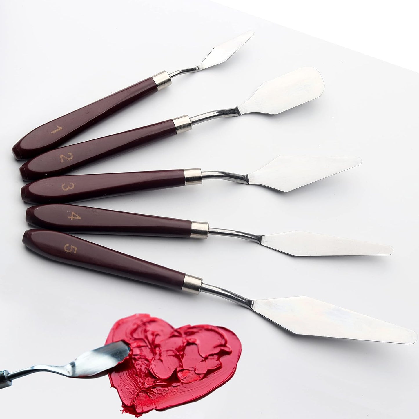Palette knifes Painting Knife Set for Oil, Acrylic Paint,Cake Decorating,Stainless Steel Pallet Knife Paint Knife Art Spatula for Various Types of Painting,ColorMixing,Smearing (10)