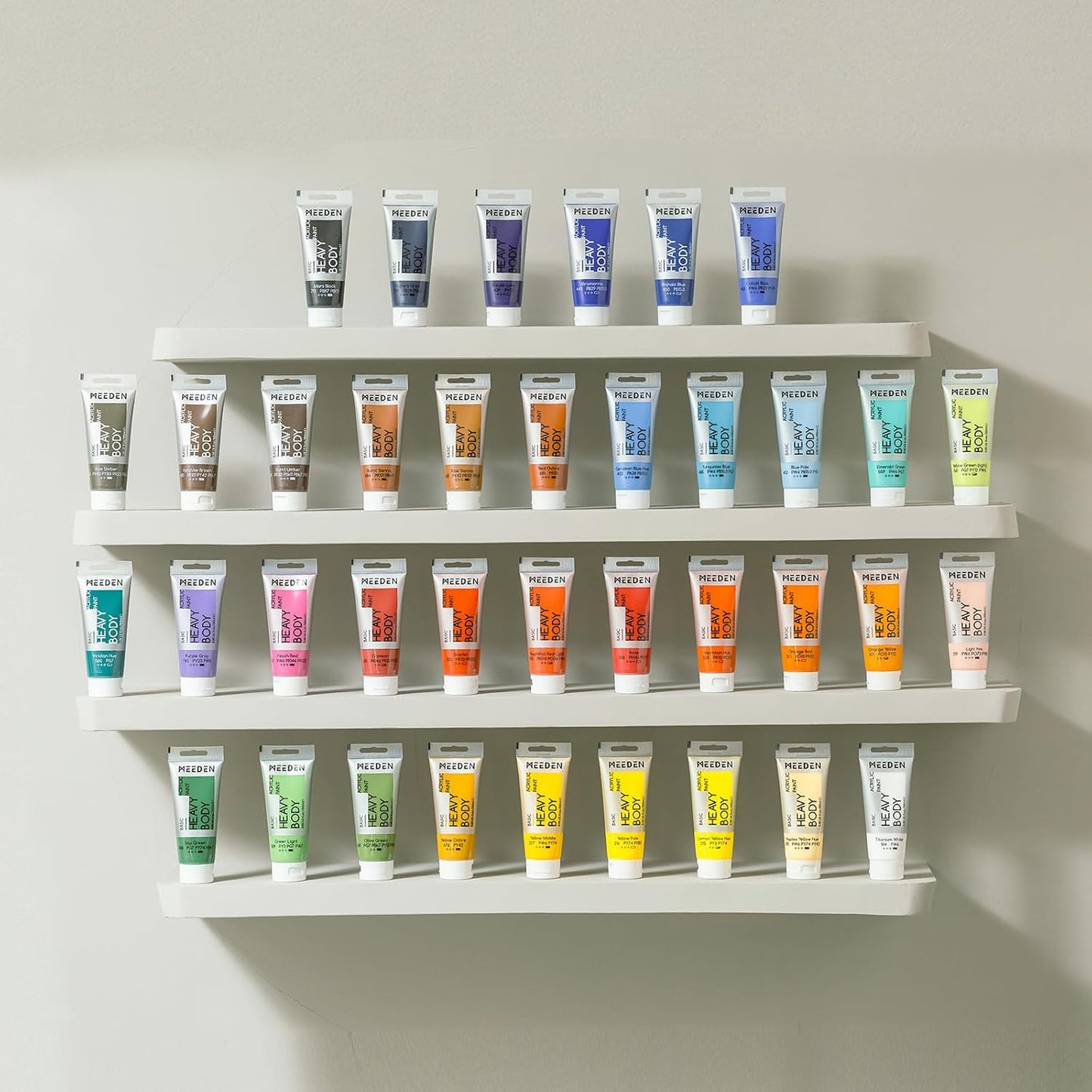 MEEDEN Acrylic Paint Phthalo Blue: Bundled with Titanium White Color - 100ml/3.38oz x 2 Bulk Heavy Body Acrylic Paint Tubes for Model Pumpkin Enamel Rock DIY