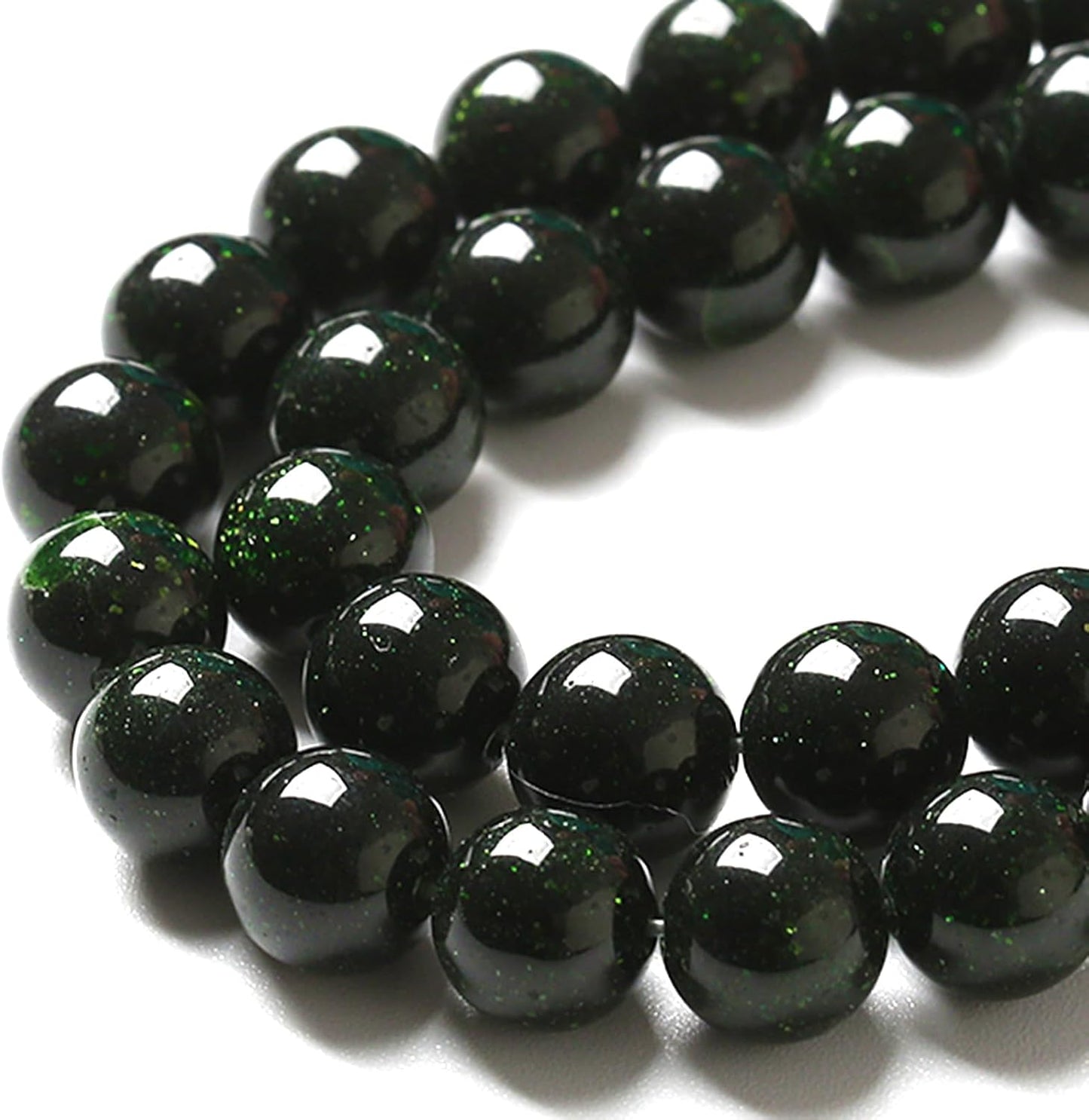 6MM 120pcs Natural Green Sandstone Energy Healing Beads Round Loose Beads for Jewelry Making Bracelet 2 Strands 32"