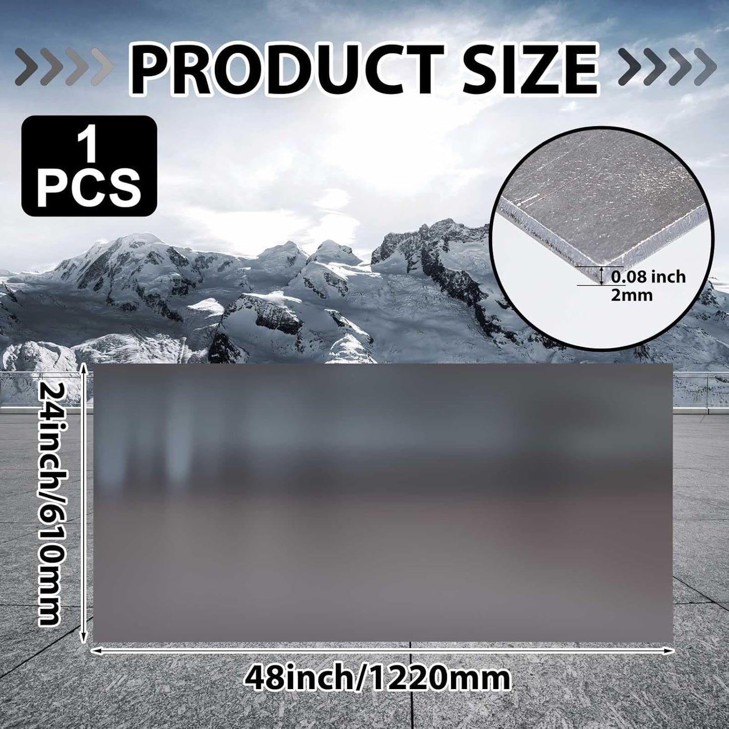 Hicarer 24 x 48 Inch A36 Carbon Steel Sheet 0.08" Thickness Length 14 Gauge Hot Rolled Steel Plate for Automotive Sheet Metal, Furniture or Industrial, Unpolished (Mill) Finish