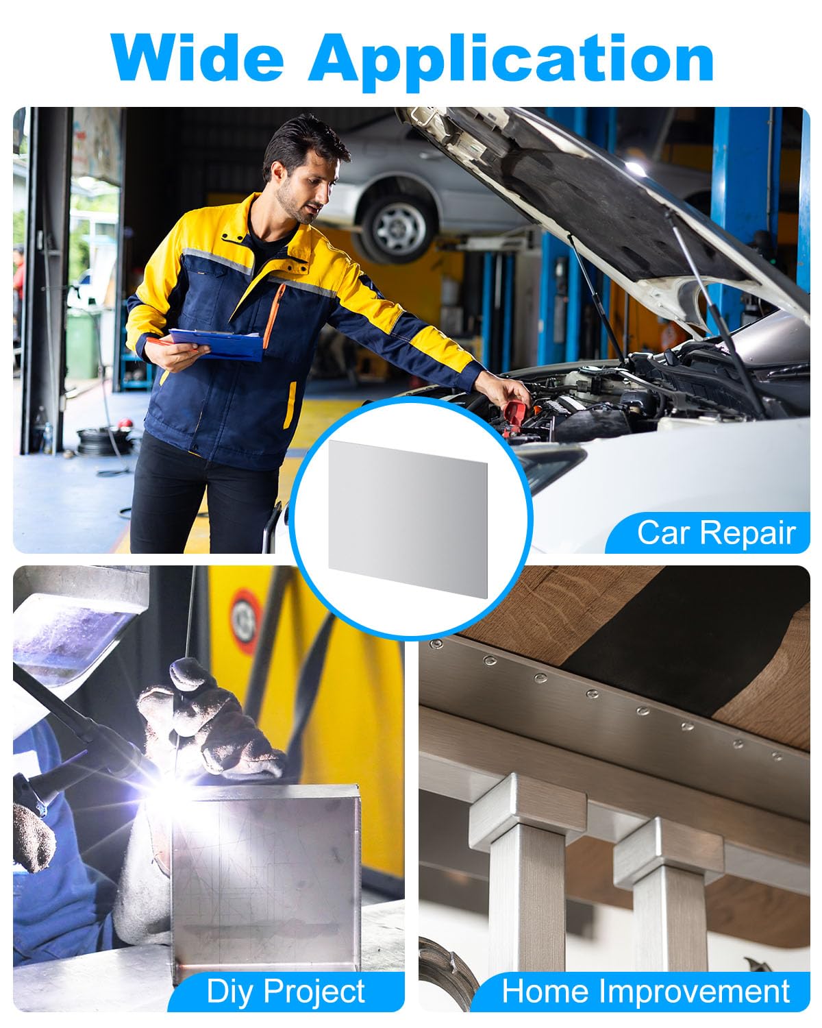 2 Pcs 18 Gauge Steel Sheet Metal 12" x 9" Cold Rolled Steel Plate, Weldable Metal Sheets for Professional, Industrial, DIY Use