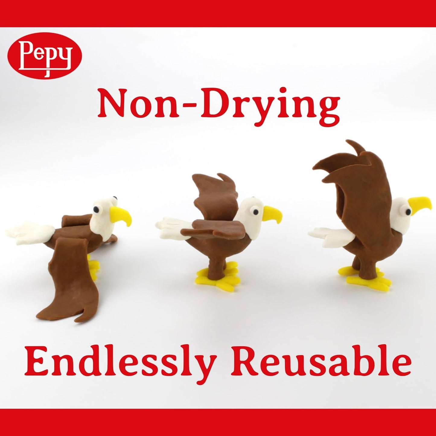 Pepy Plastilina Reusable and Non-Drying Modeling Clay; Set of 24 Bars, 1.4 Ounce Each, Perfect for Arts and Crafts Projects, Yellow