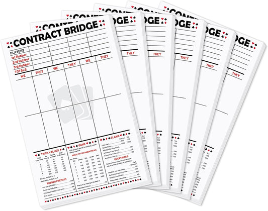 party greeting 150 Sheets Contract Bridge Score Pad and Tallies Contract Bridge Score Notepad Canasta Score Pads Print with Trick Rubber Bridge Party Bridge Playing Cards Large Print Game Scoring Card