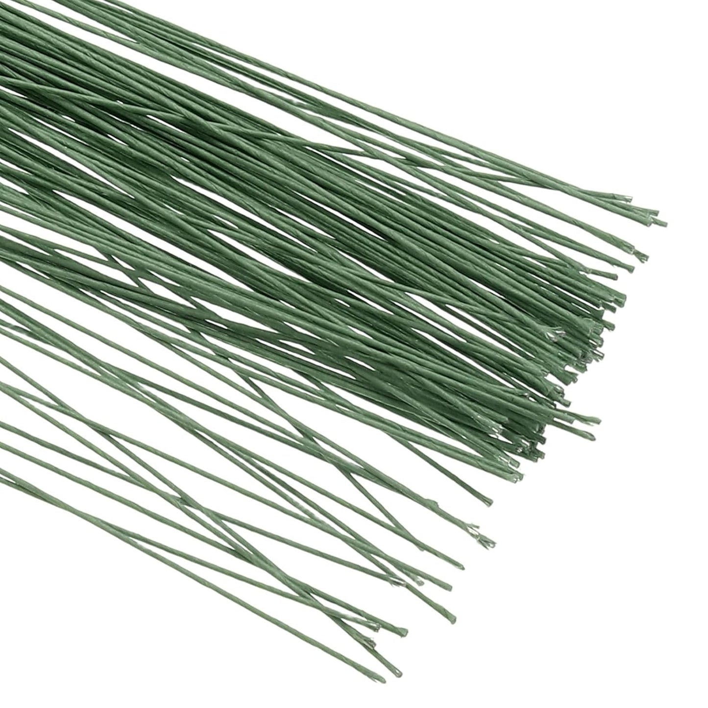 PATIKIL 20 Gauge 16" Floral Stem Wire, 100 Pcs Paper Wrapped Iron Artificial Flower Stem Accessories for DIY Bouquet Stem and Craft Decoration, Dark Green