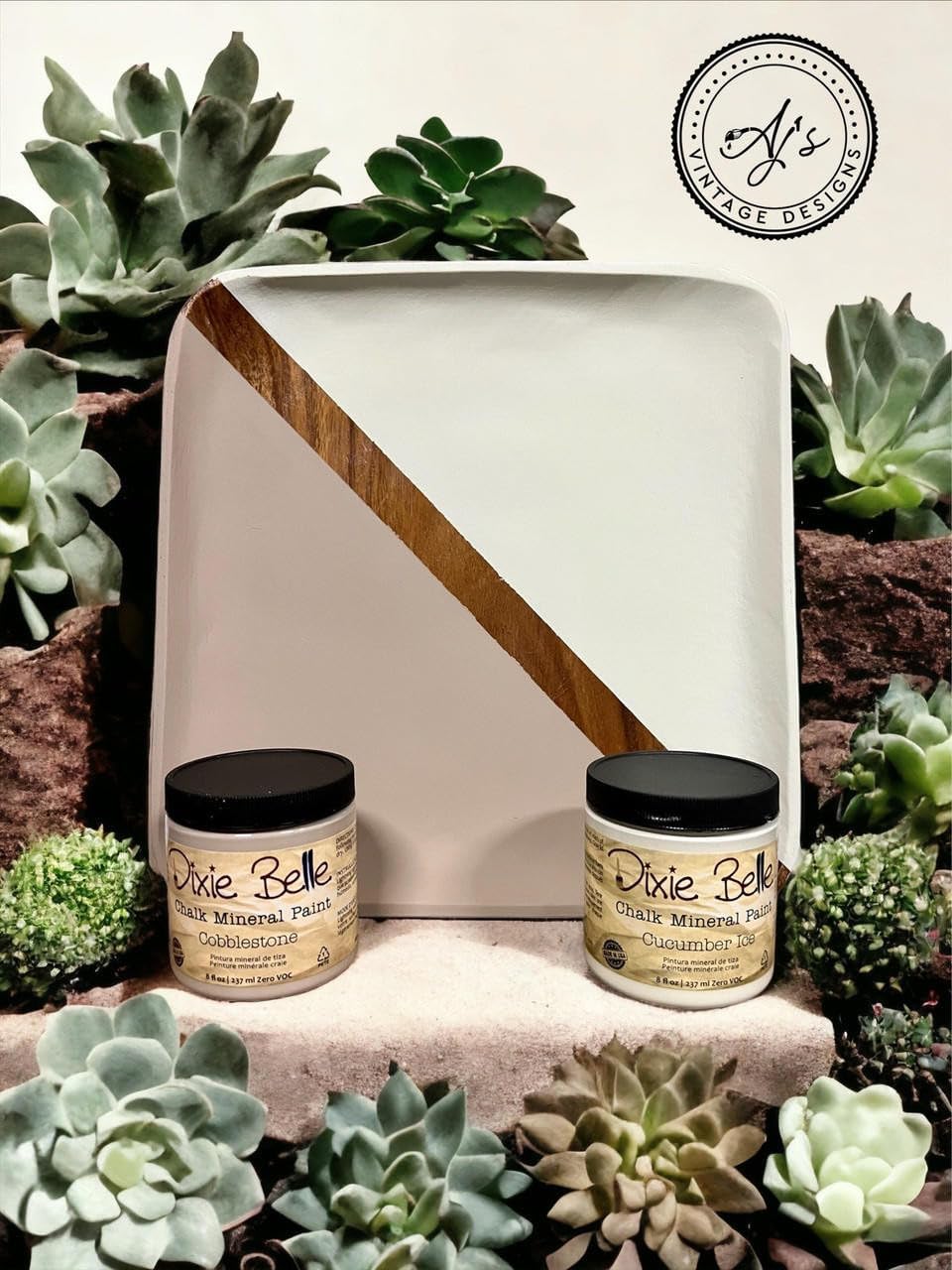 Dixie Belle Paint Company Chalk Finish Furniture Paint - Cucumber Ice (8oz) - Matte Subtle Green Chic Chalk Mineral DIY Furniture Paint