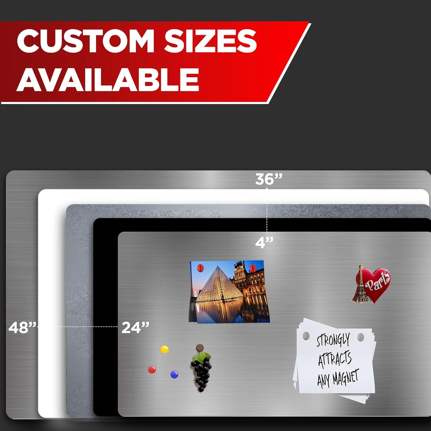 Diamond Life Magnetic Board - Memo & Vision Board for Home, Office, and Classroom - Magnet Board for Kids - Pre-drilled Mounting Screws Included (White 24"x24")